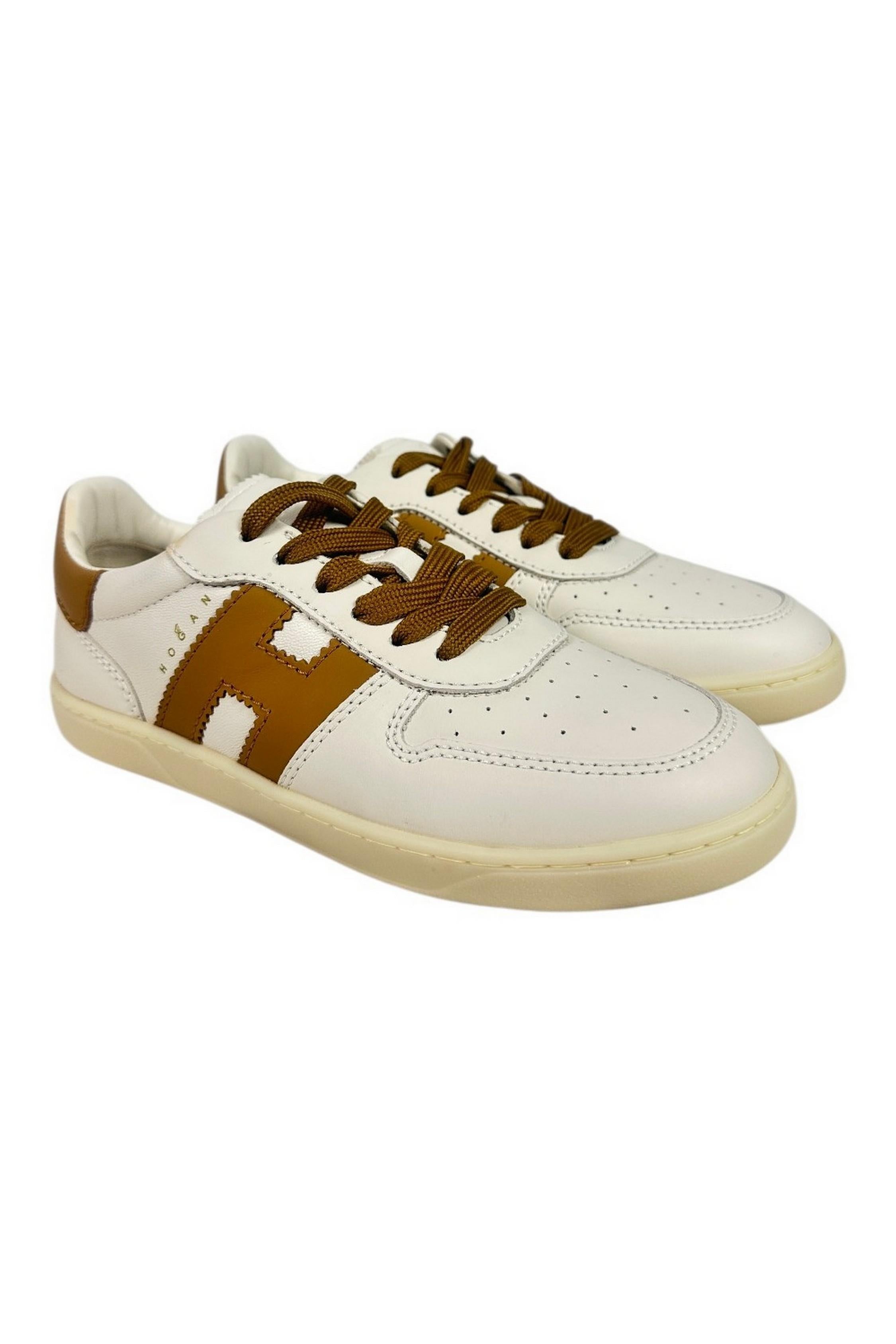 sneakers donna cool pelle avorio e cuoio