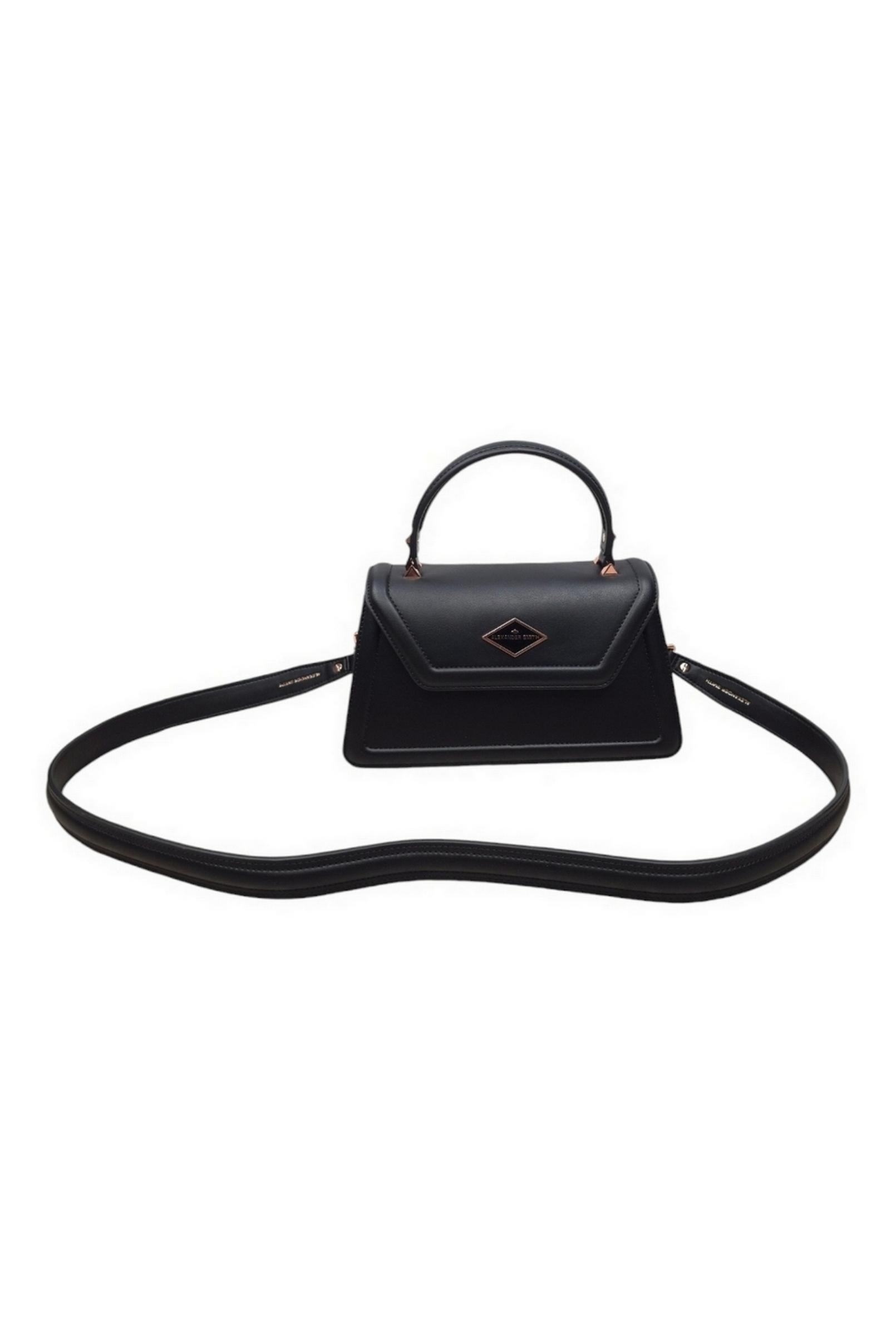 borsa donna elisabeth medium in ecopelle liscia nero
