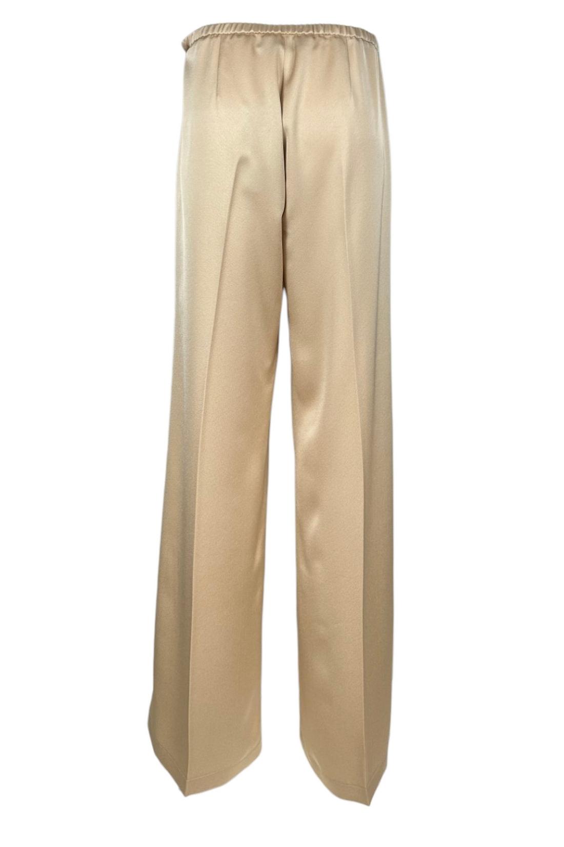 pantalone donna in anvers satin lucido beige