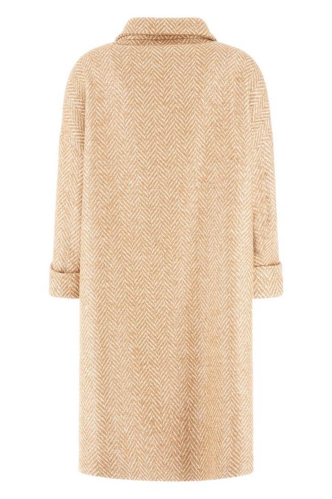 cappotto donna over spigato caramello