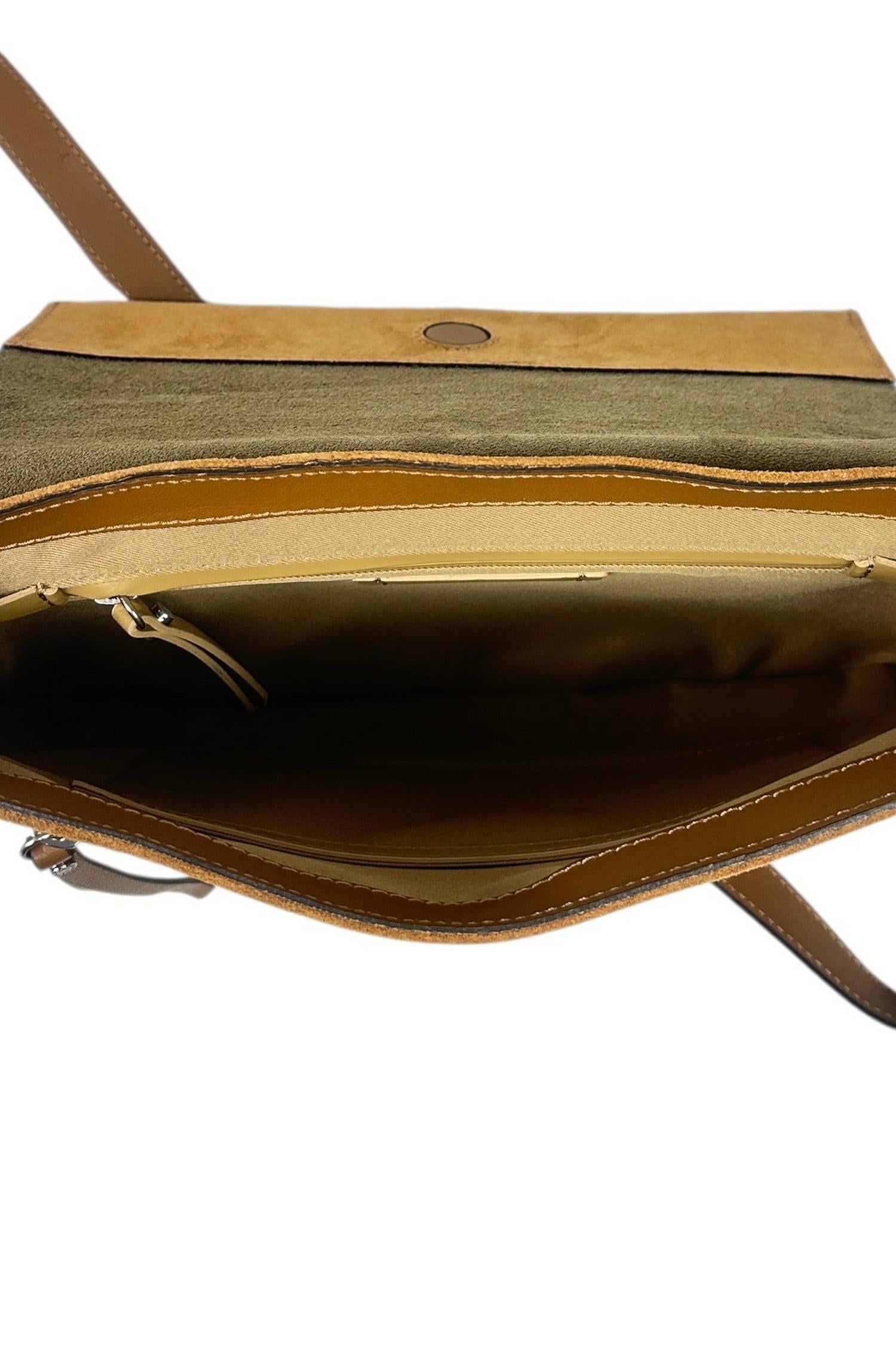 borsa donna elisa in camoscio borchiato cuoio