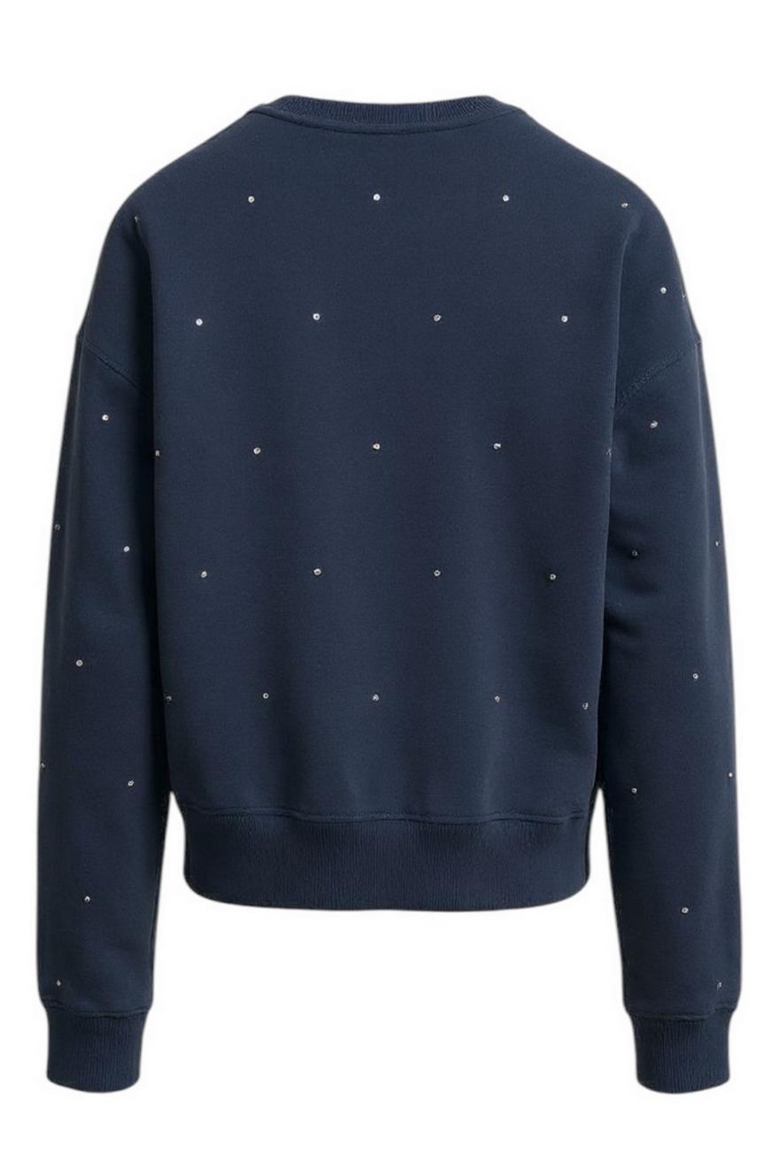 felpa donna nero con strass