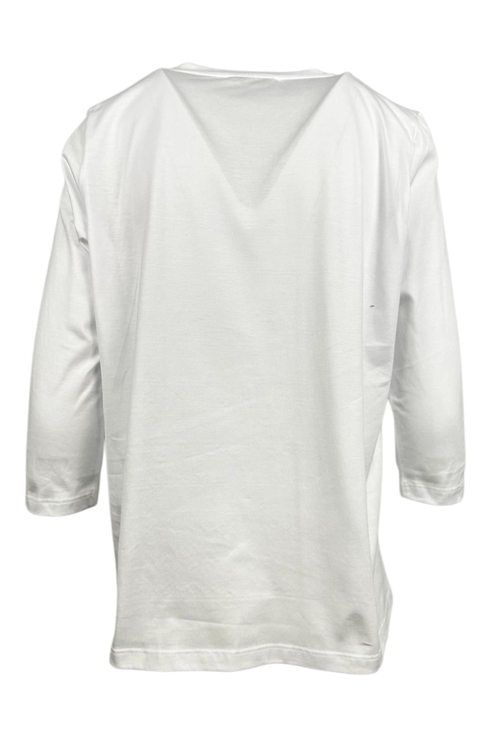t-shirt donna ricamata bianca