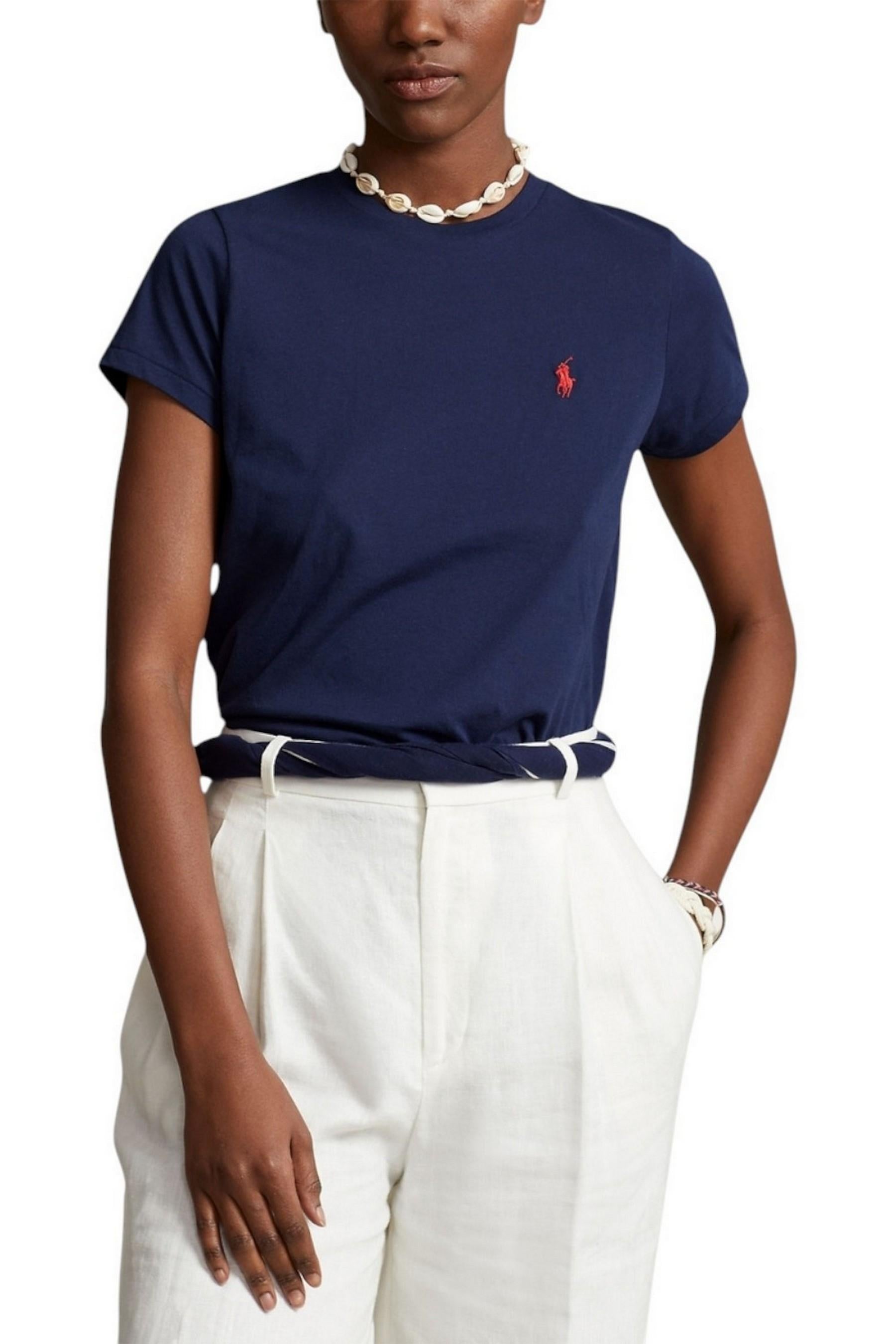 t-shirt donna mezza manica blu