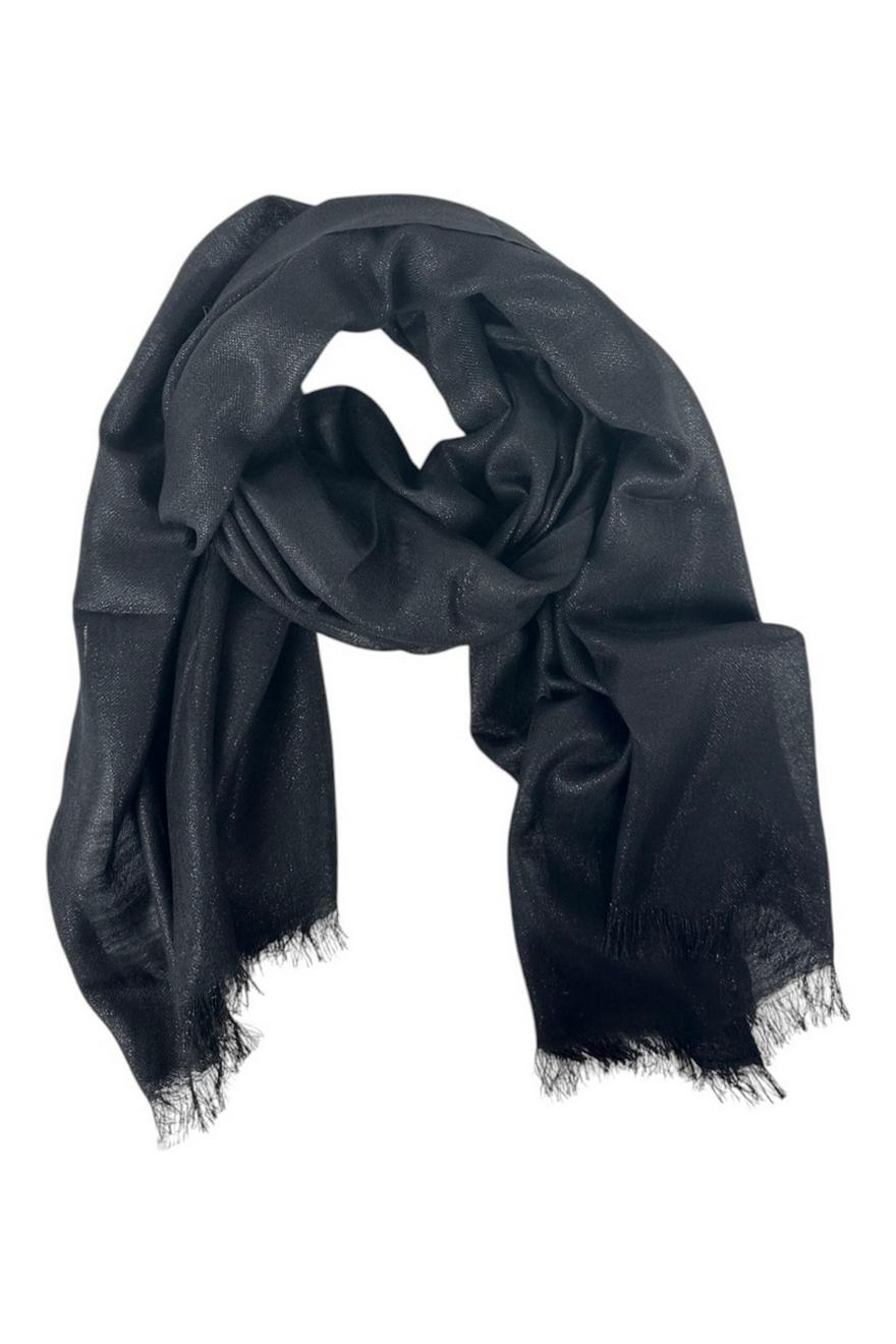 sciarpa donna in lurex nera