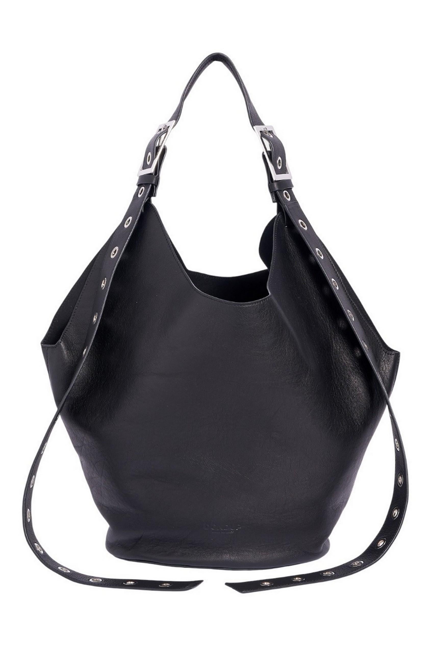 bisaccia donna in pelle grande nero