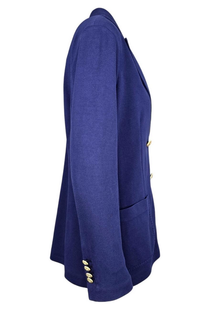 giacca donna doppiopetto in piquet bluette