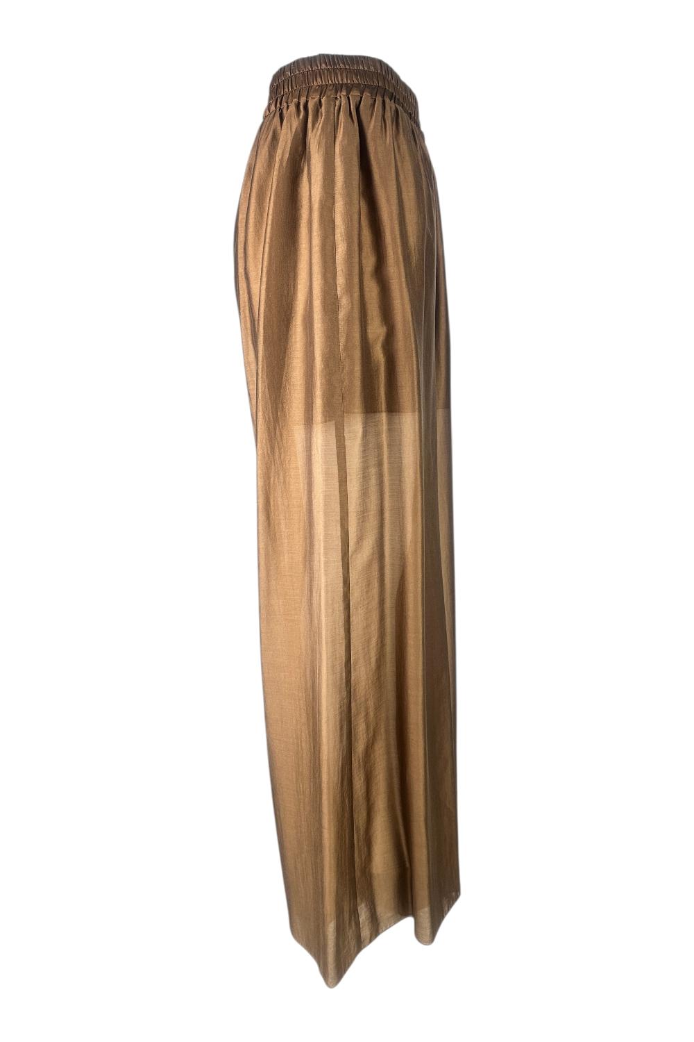 pantalone donna in mussola tabacco