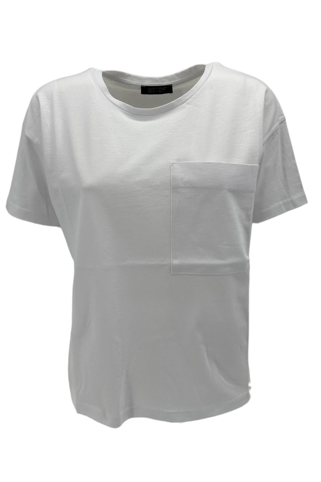 t-shirt donna bianco con taschino