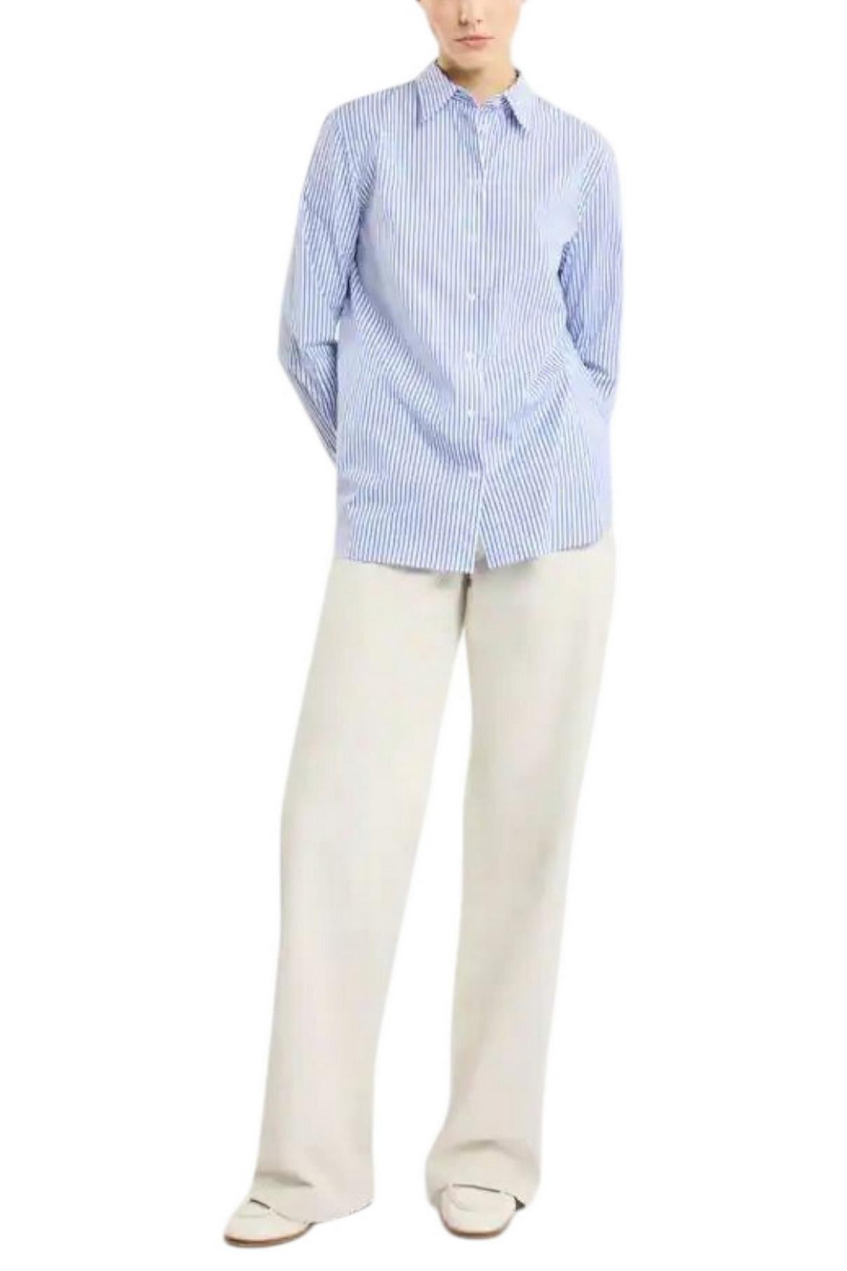 Camicia donna a Righe bianco e blu