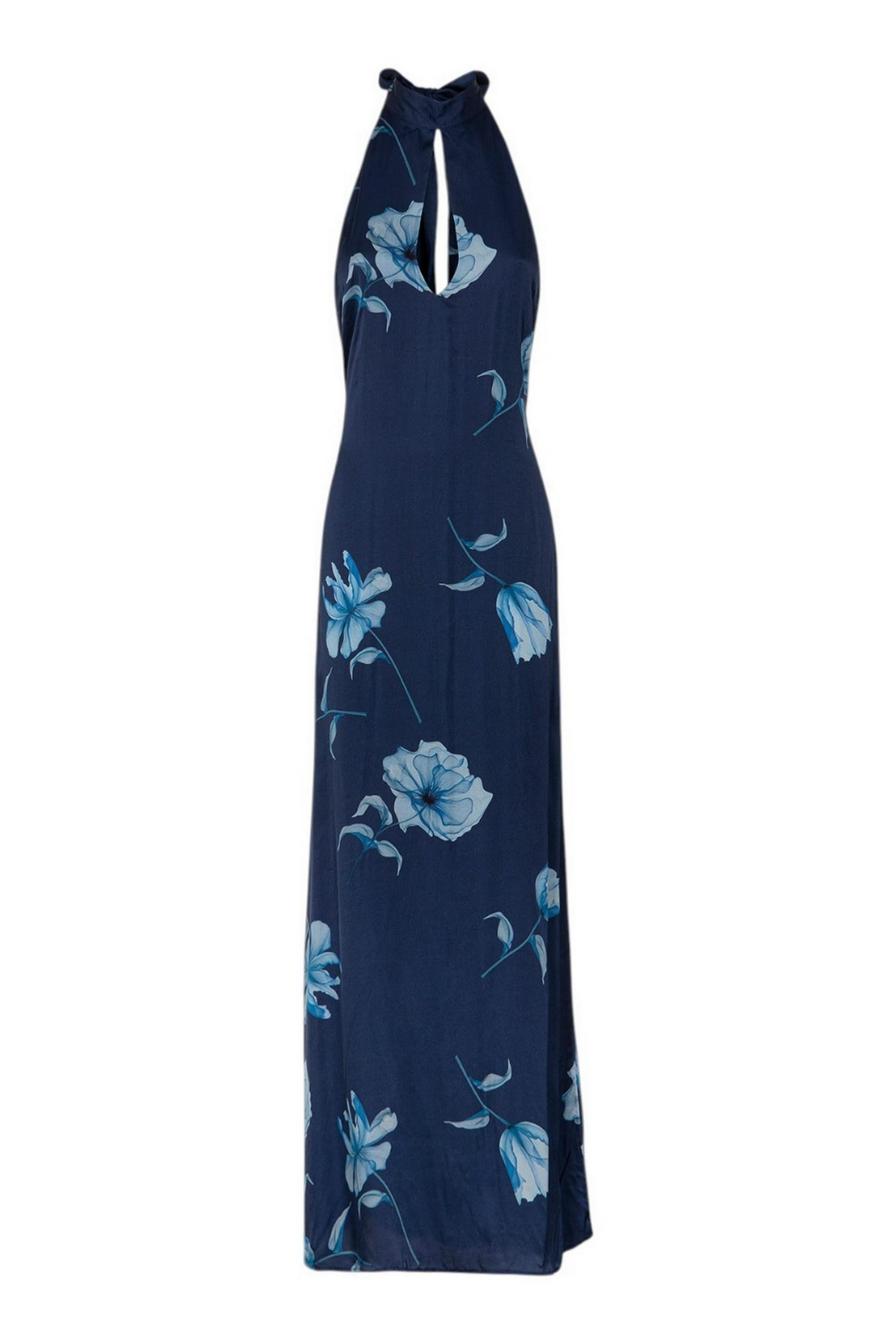 abito donna a fiori all'americana blu e azzurro