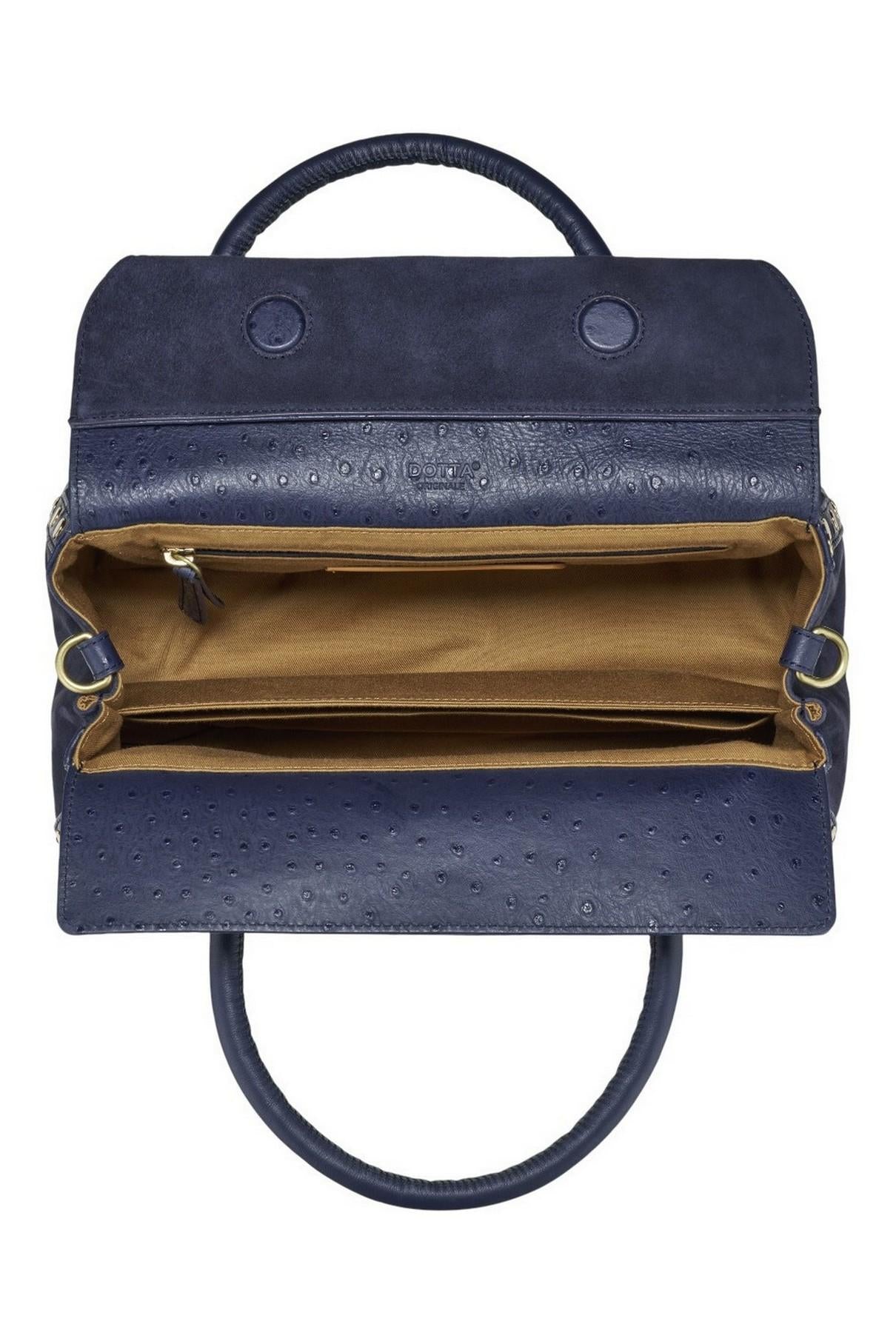 borsa donna dotta small in pelle Zashmere & Cactus blu