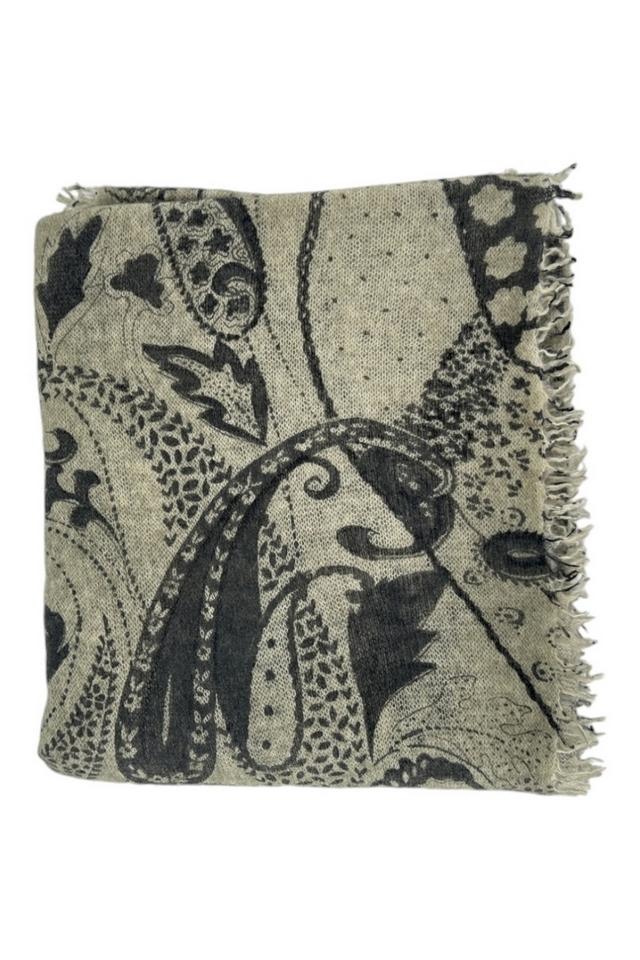 sciarpa donna paisley sabbia e nero