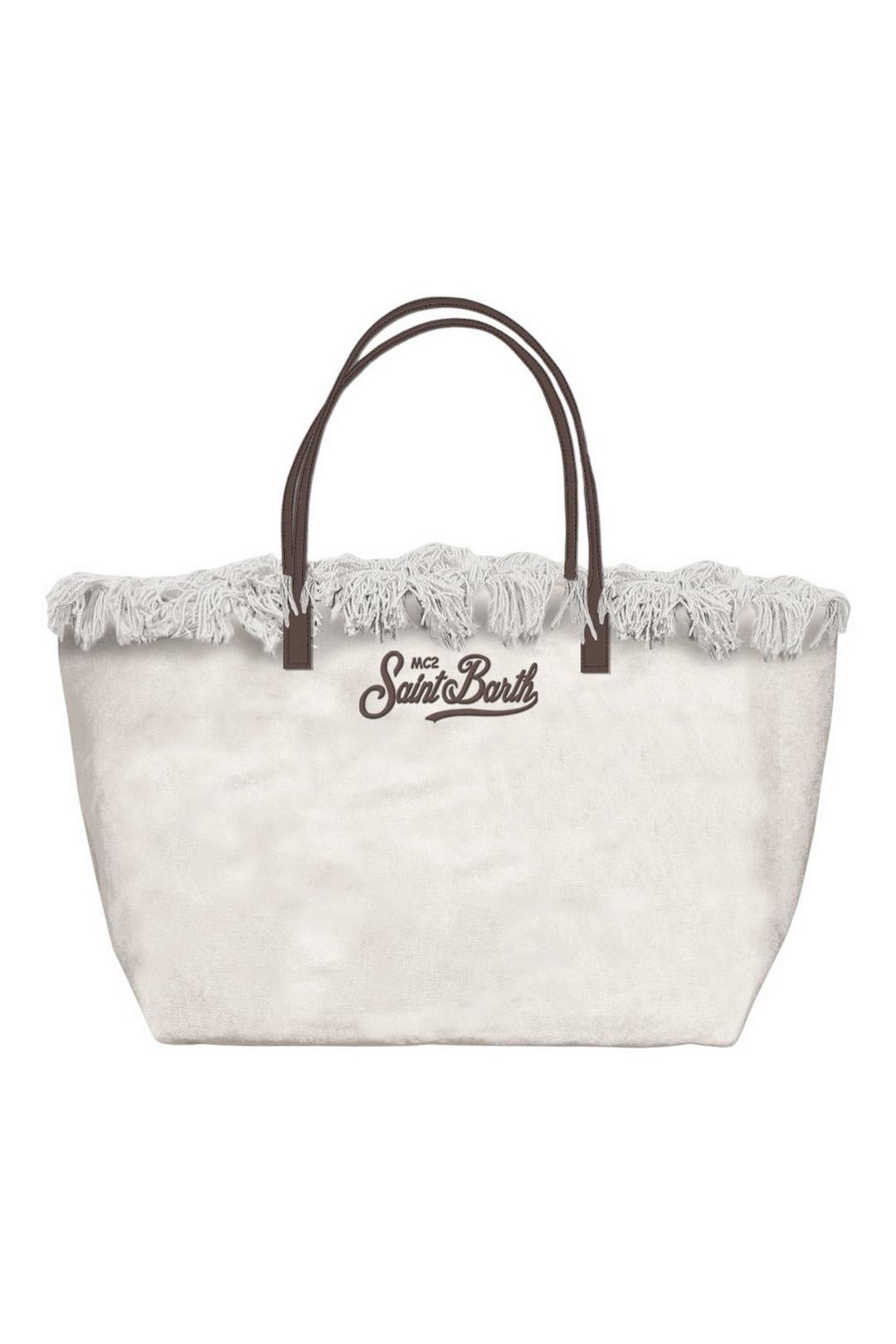 borsa donna in canvas grande bianco