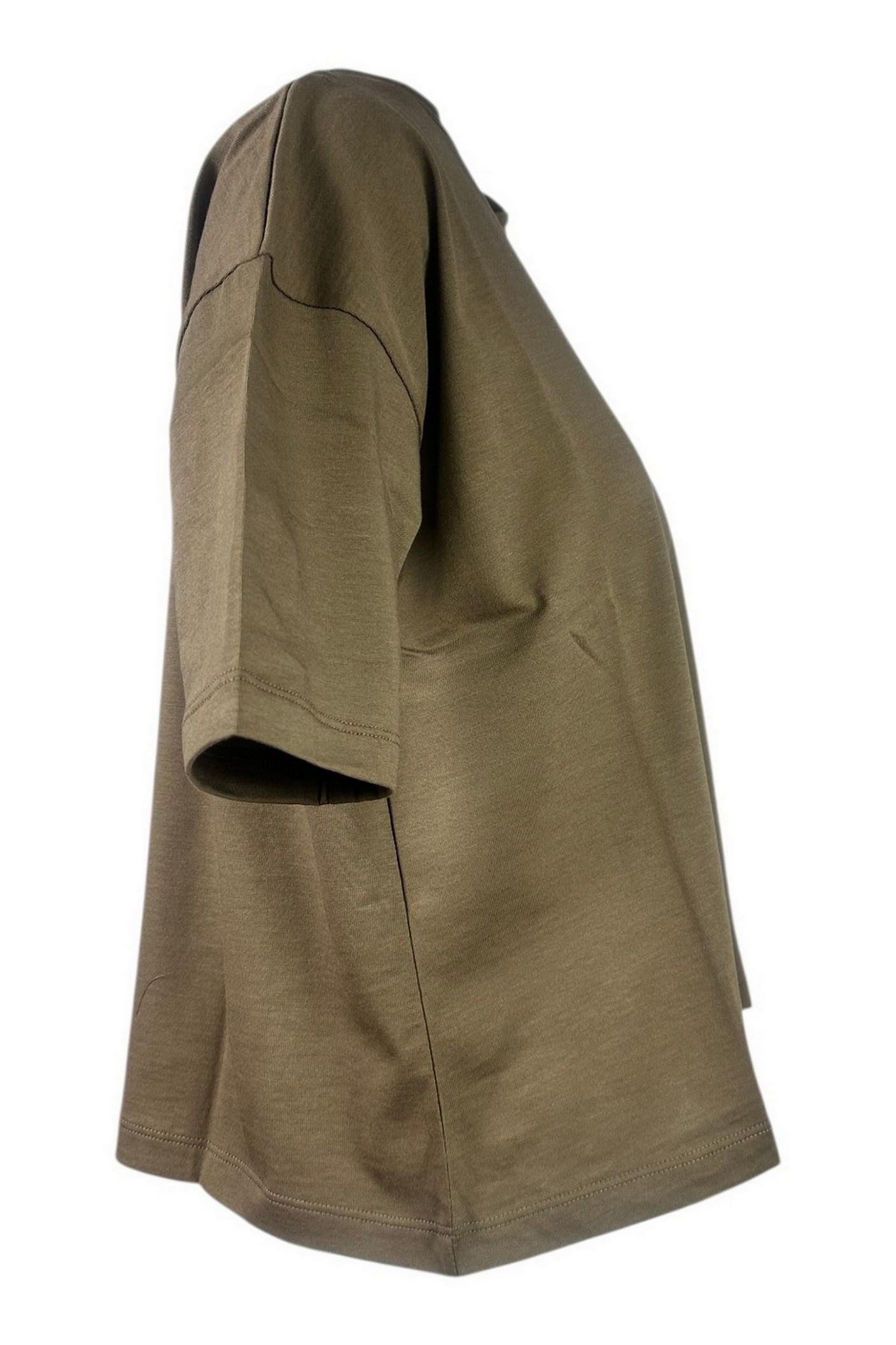 t-shirt donna manica corta castagna