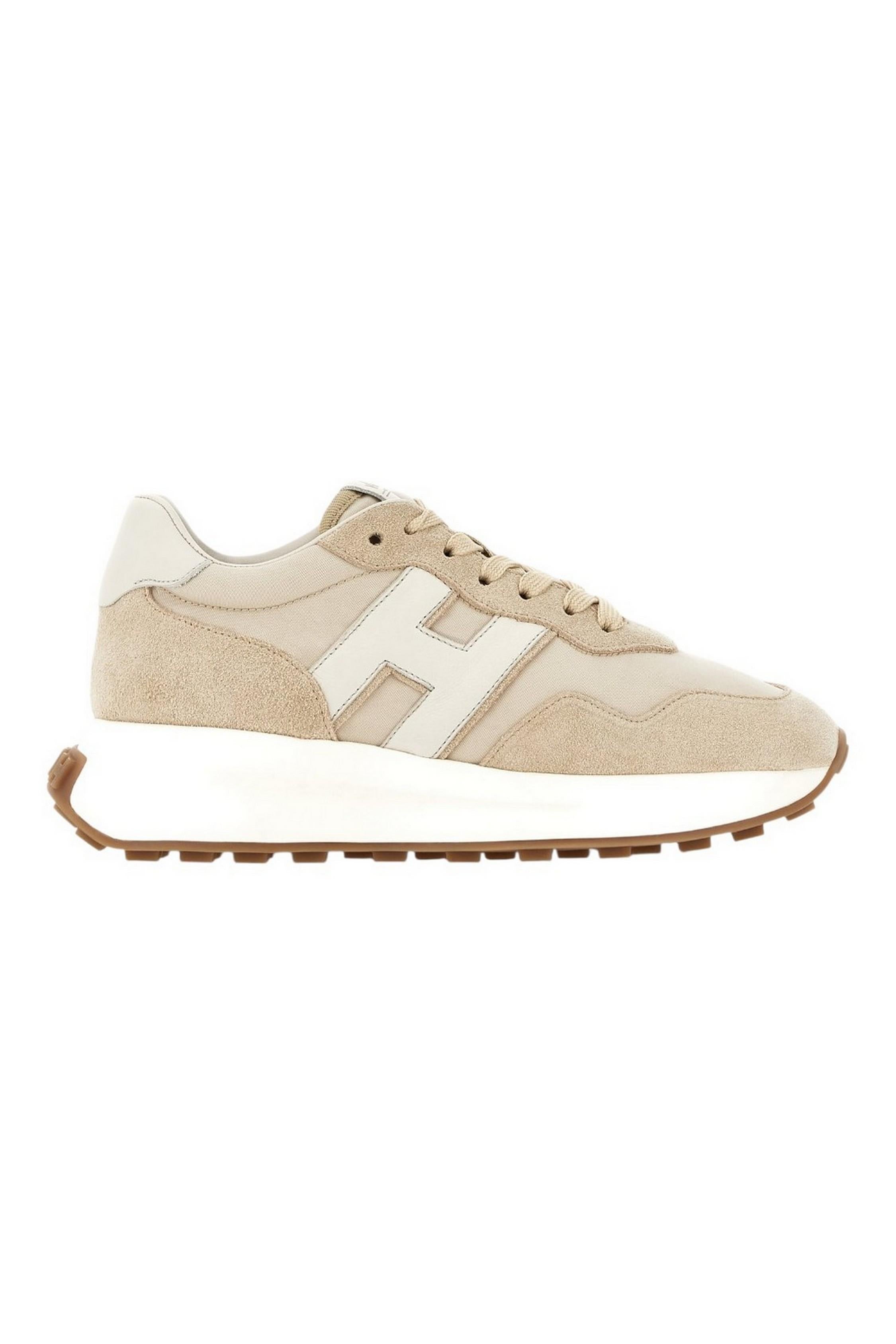 sneakers donna H641 beige e bianco