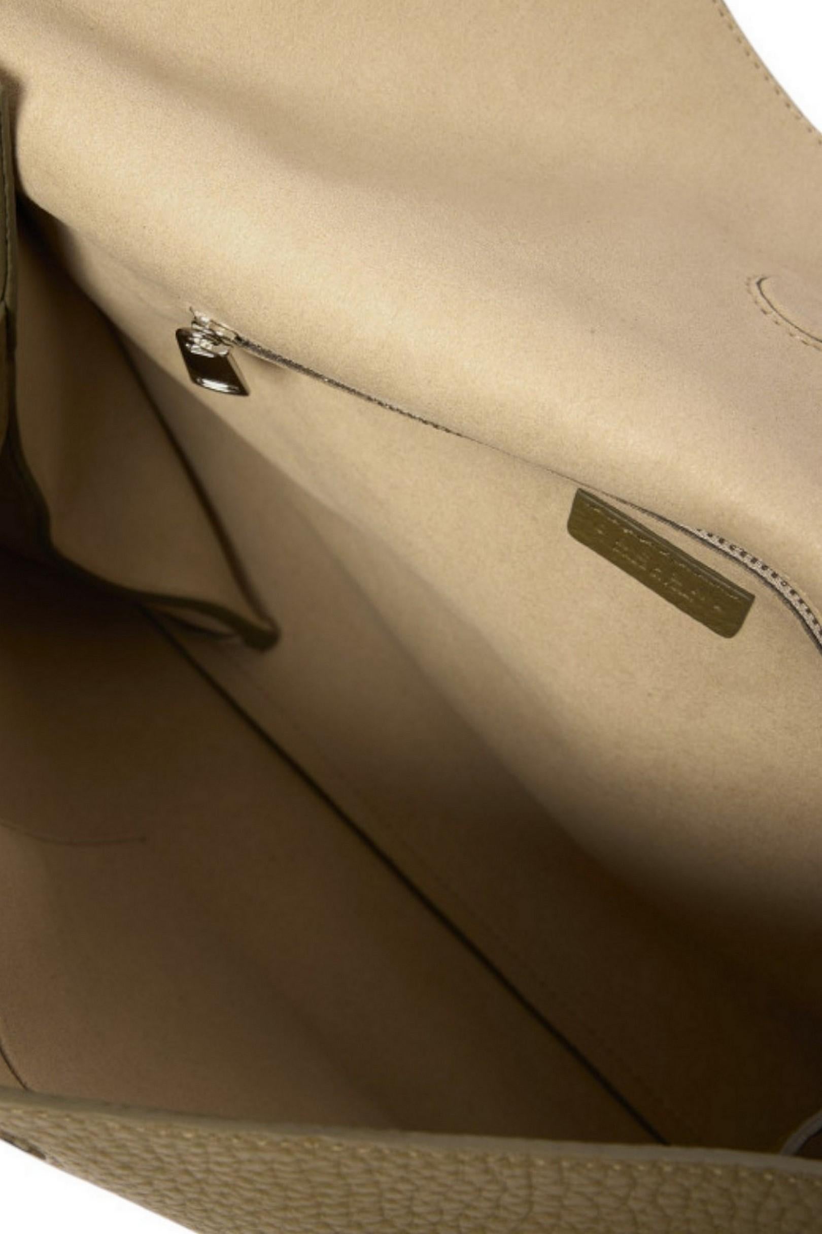 Borsa donna Venus Soft Midi in pelle martellata militare