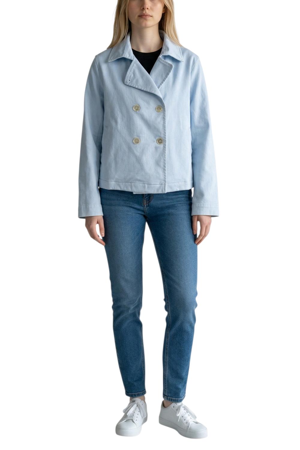 giubbino donna in denim azzurro