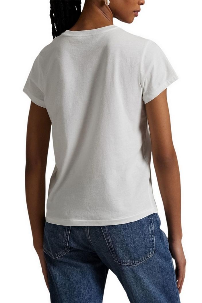 t-shirt donna girocollo mezza manica bianco