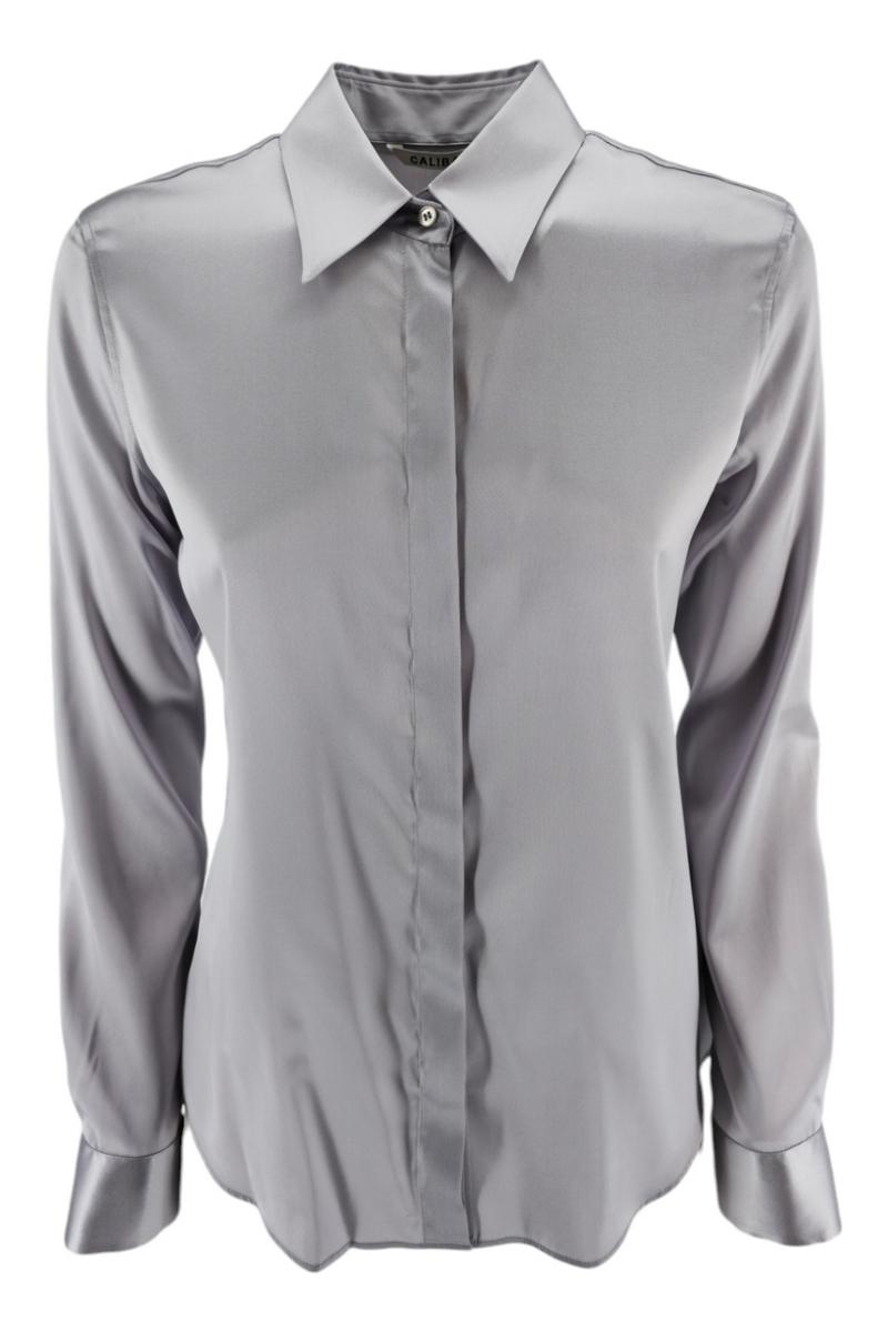camicia donna in raso perla