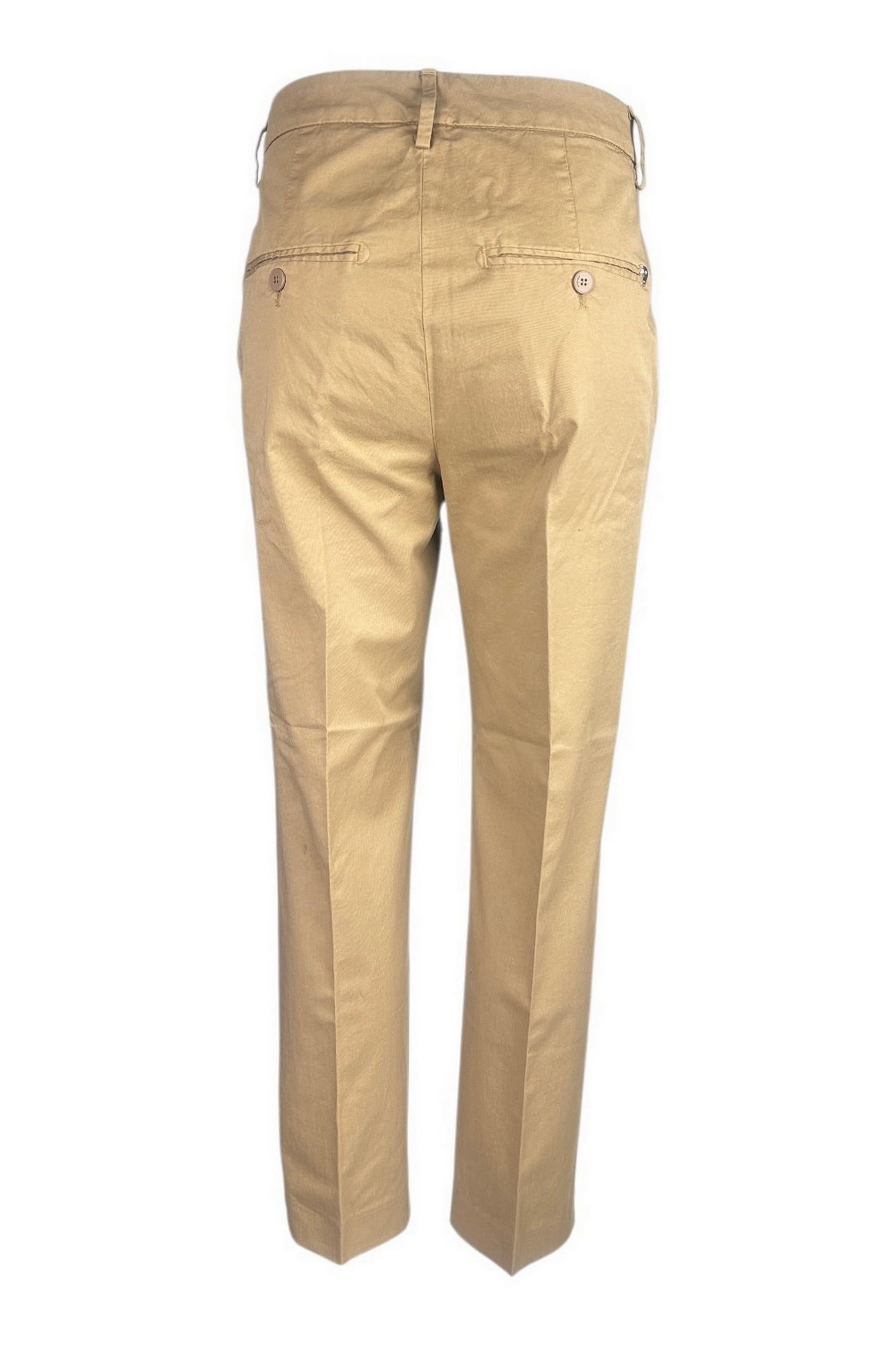 pantalone donna nima in gabardina castagna