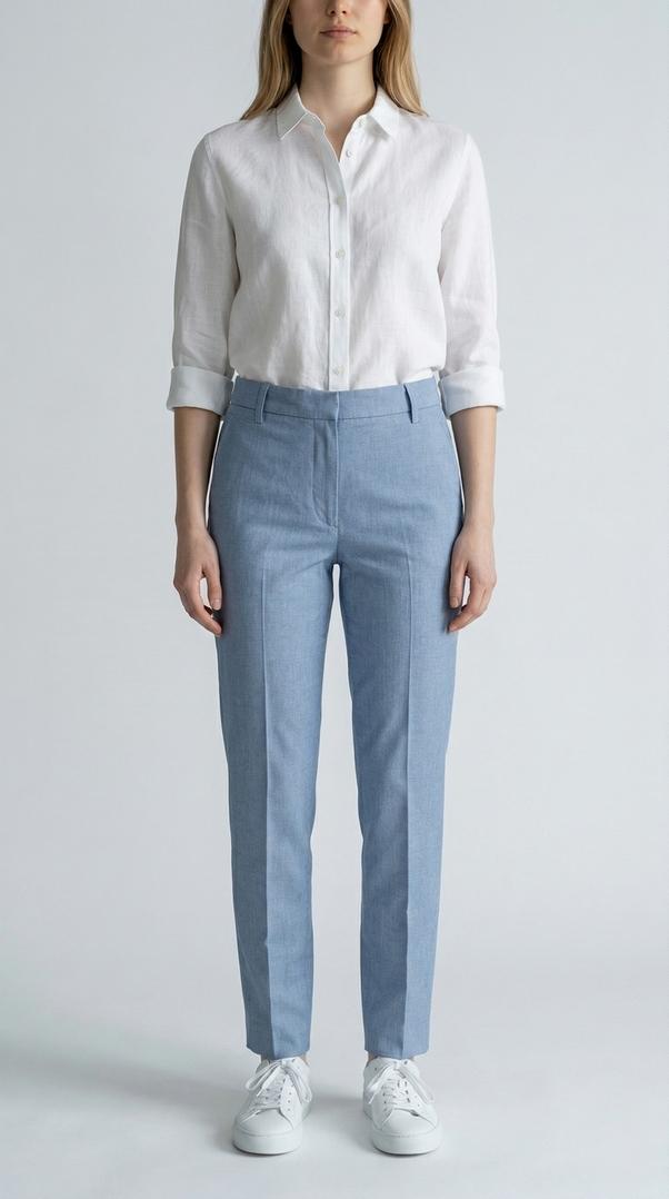 pantalone donna azzurro