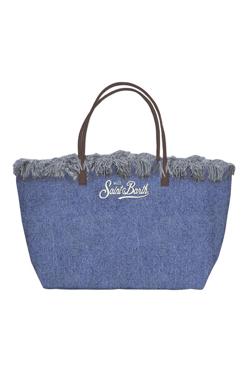borsa donna in canvas grande denim