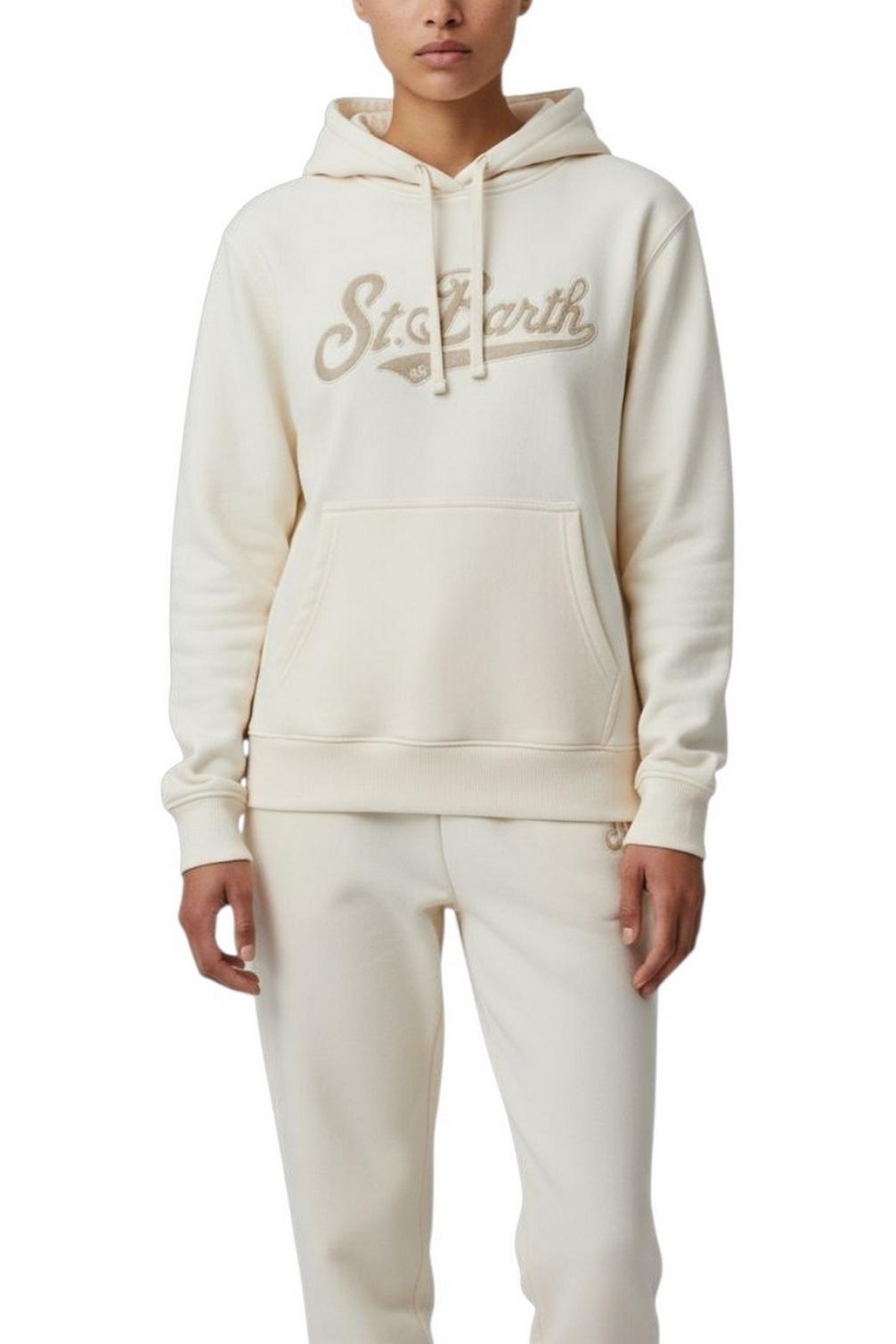 felpa donna bianco con cappuccio