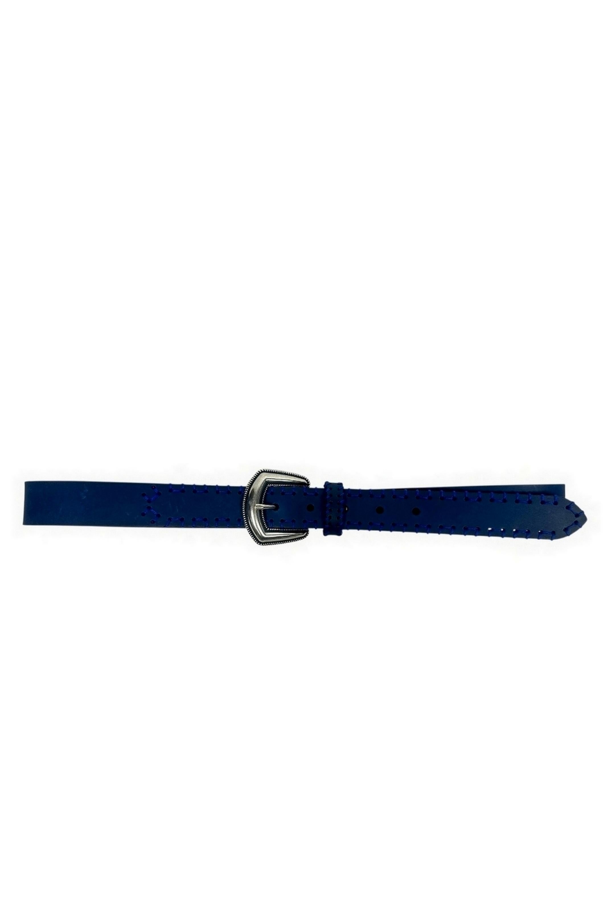 cintura donna blu con impunture