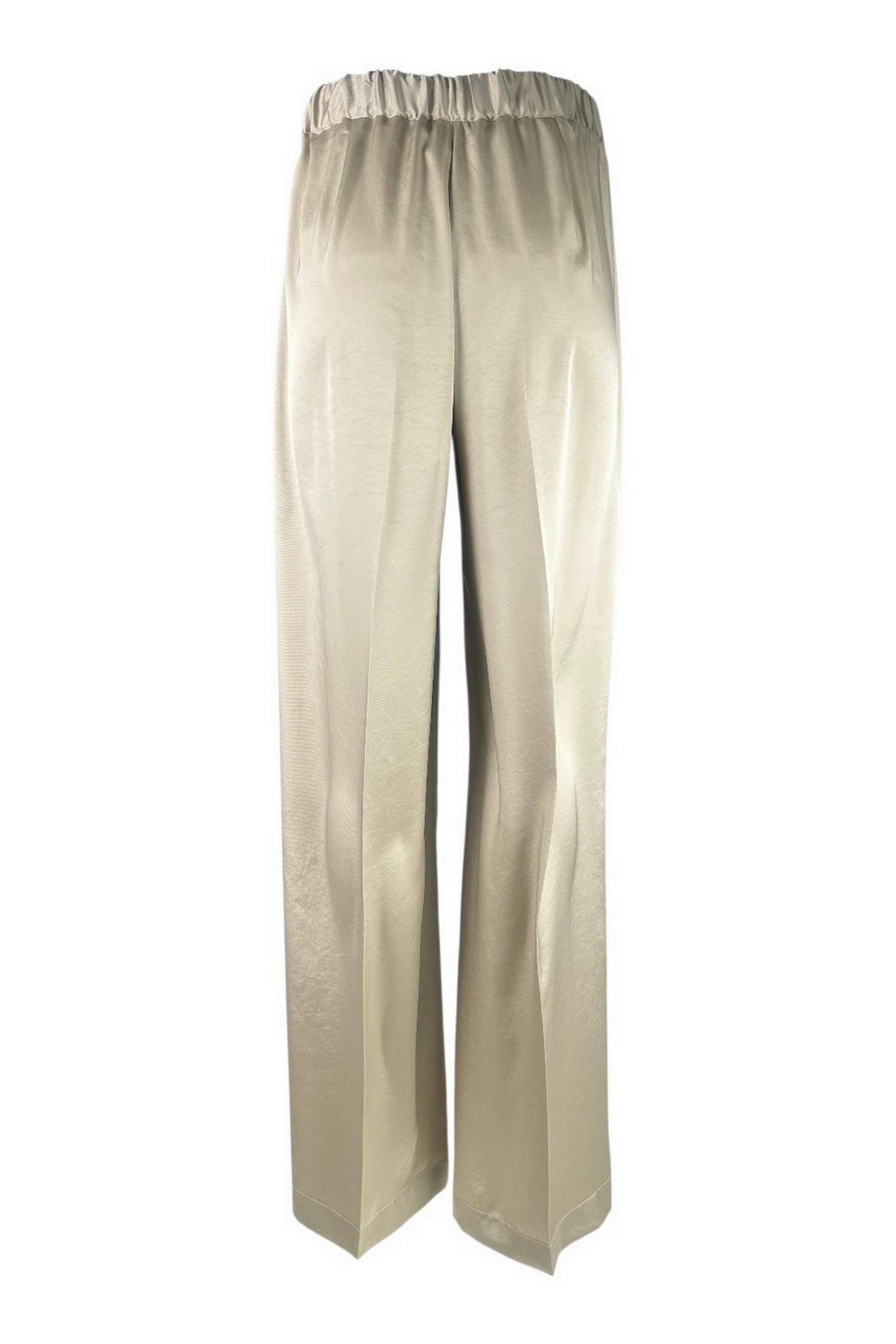 pantalone donna in poliestere beige
