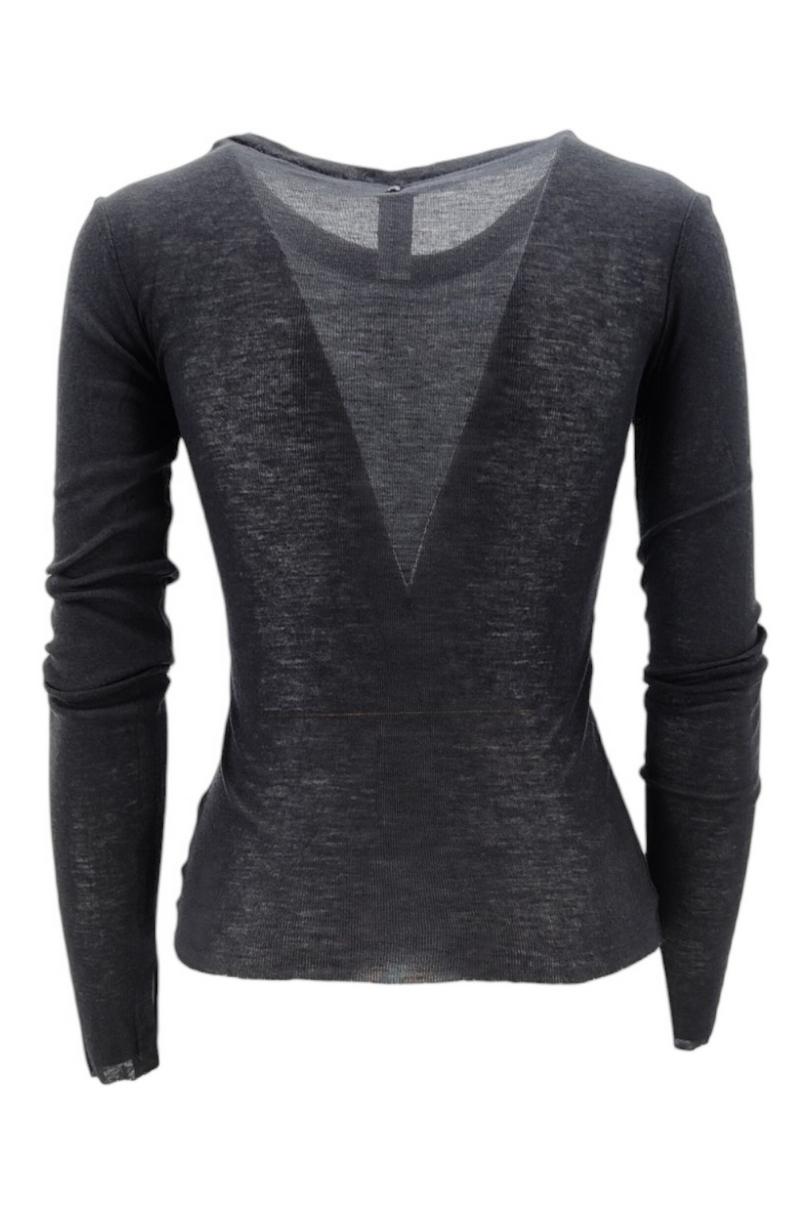 T-shirt donna girocollo in jersey nero