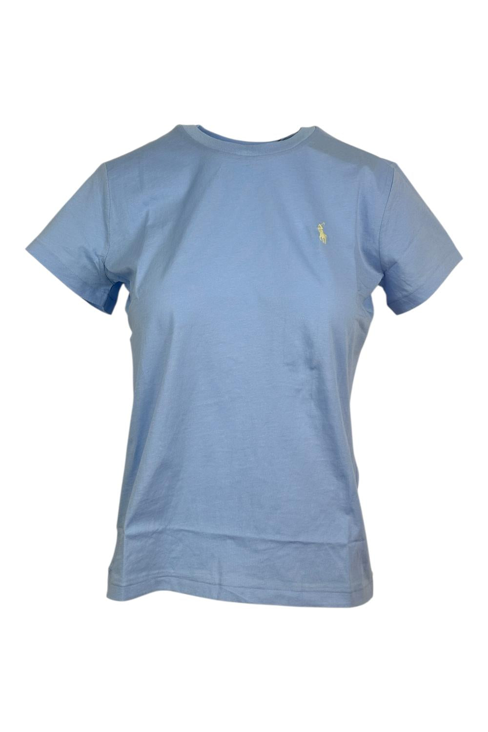 t-shirt donna mezza manica azzurro