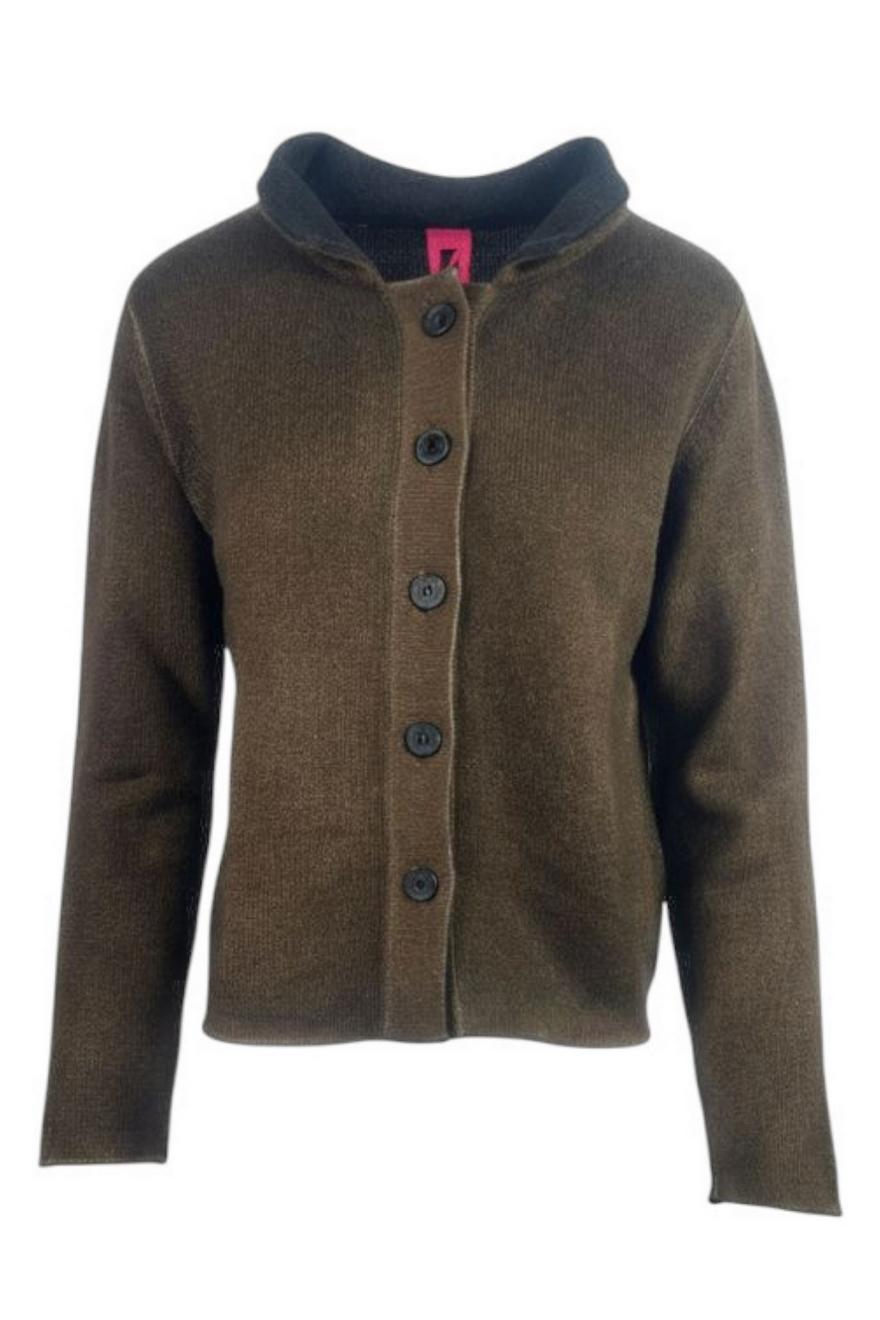 Cardigan donna sfumato marrone