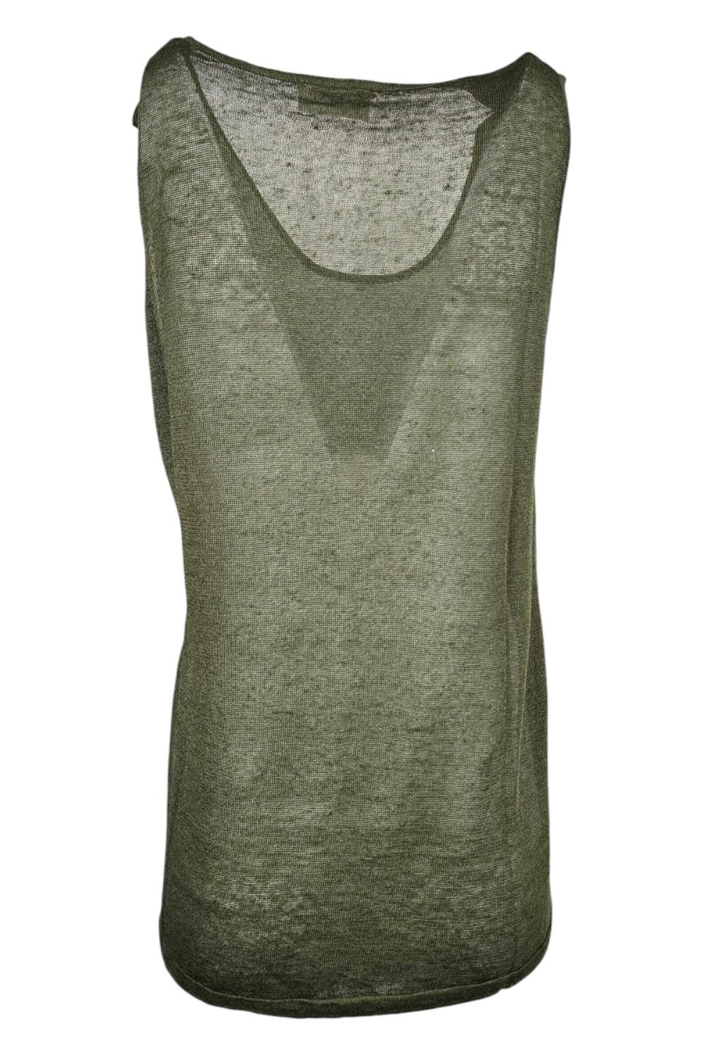 canotta donna in filo di lino militare