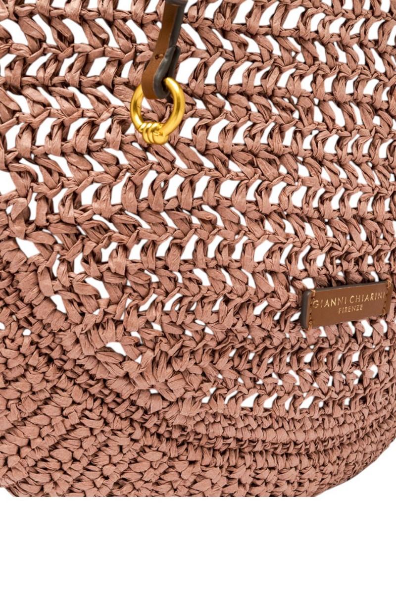 borsa donna nefeli in rafia rosa