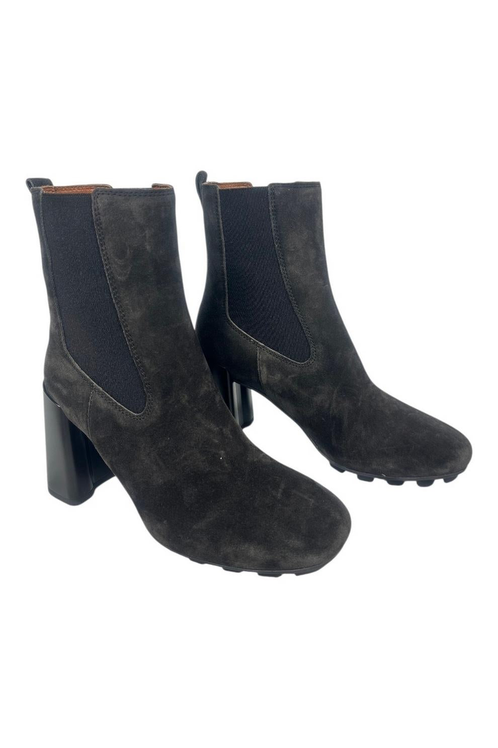 stivale donna con tacco in camoscio marrone