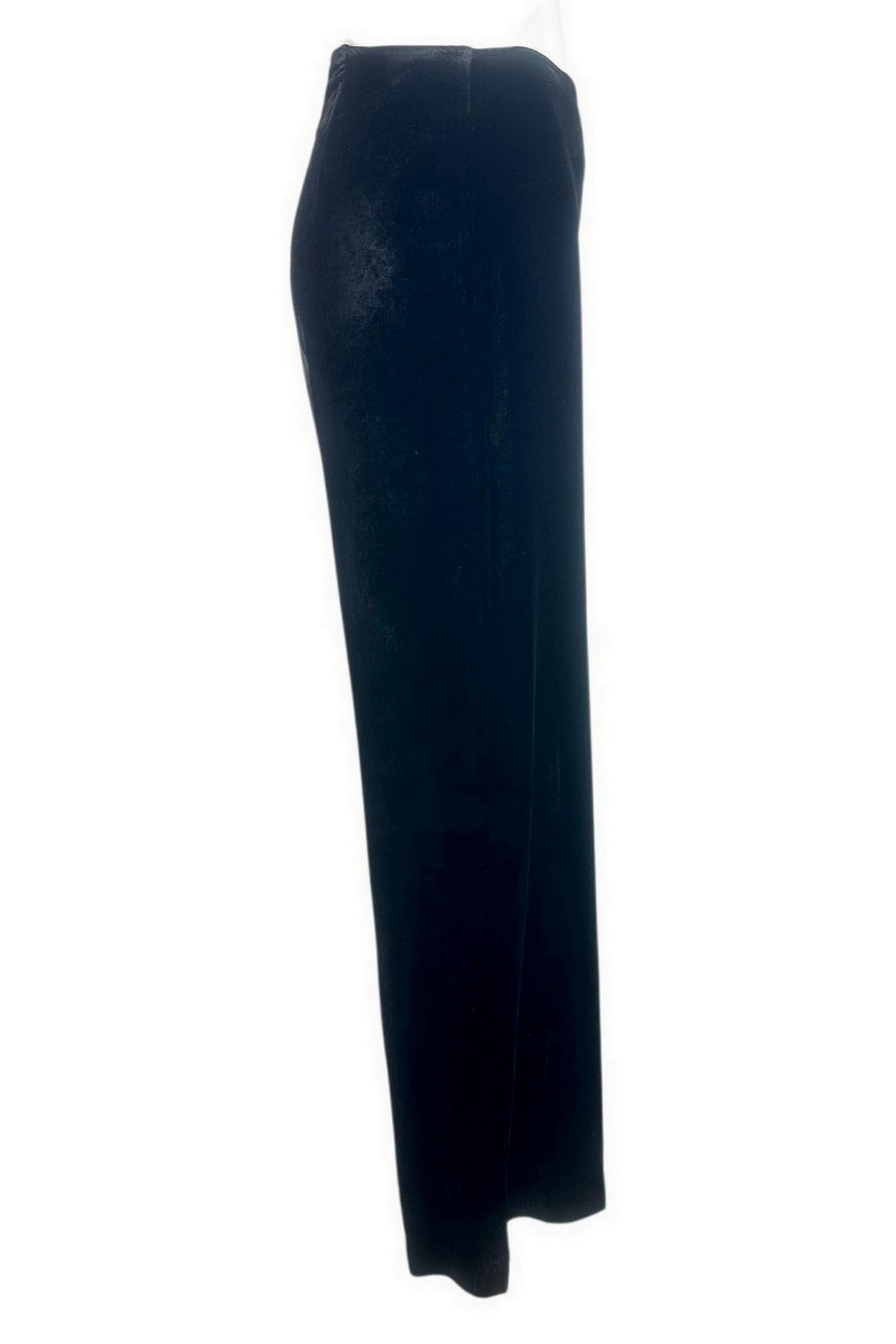 pantalone donna velluto nero