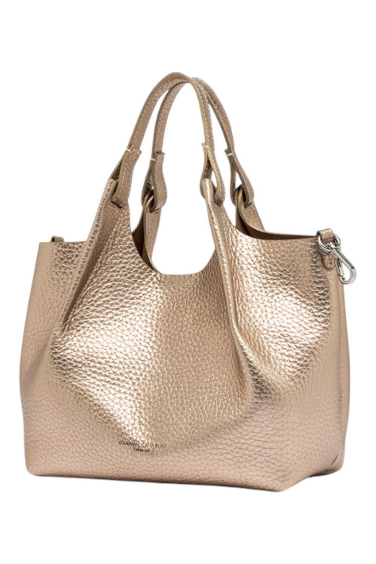 borsa donna dua media in pelle oro
