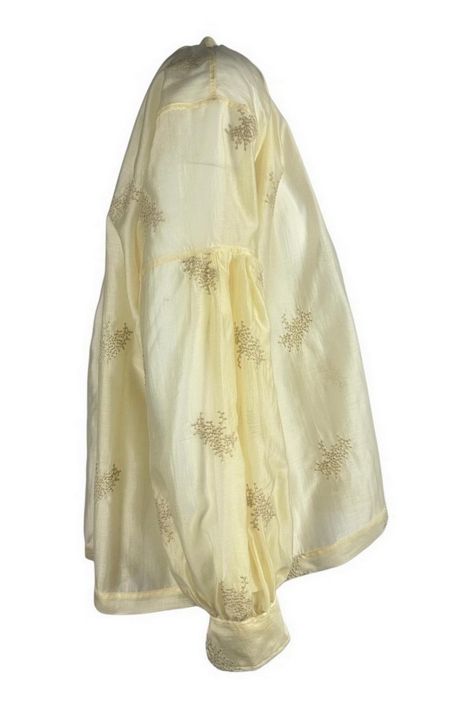 camicia donna in chiffon riacamato beige