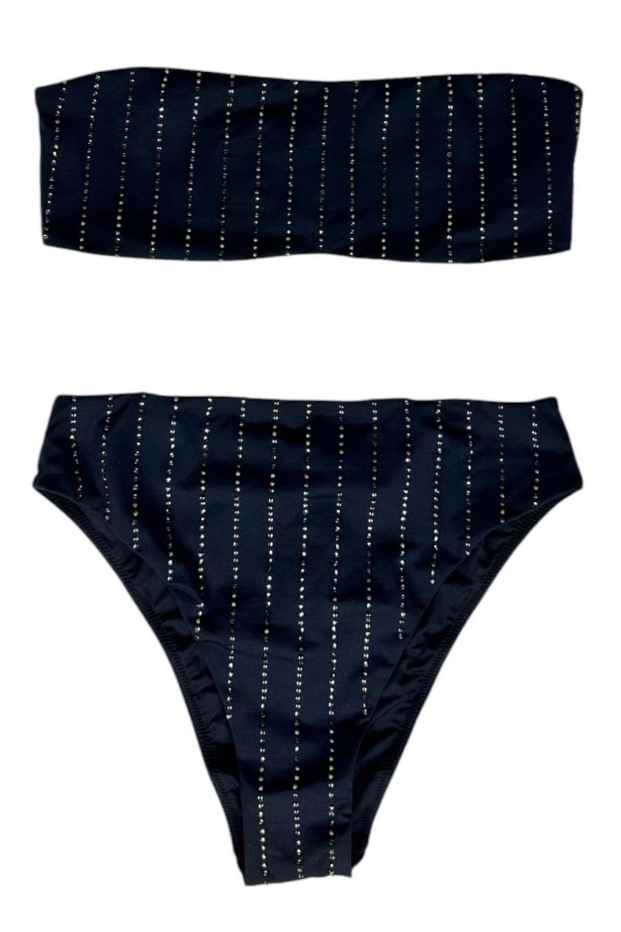 costume donna fascia strass nero