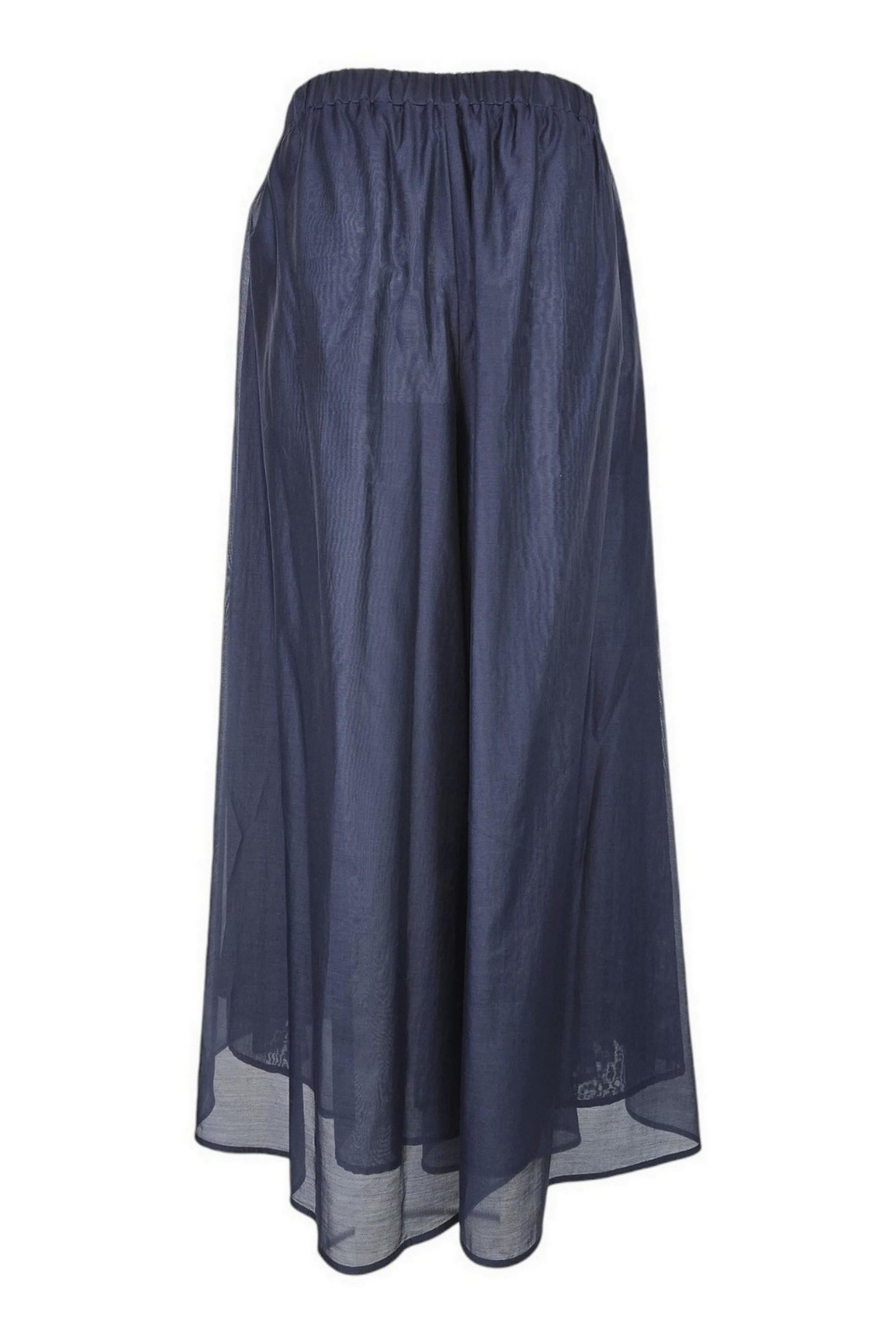 gonna pantalone donna in mussola blu
