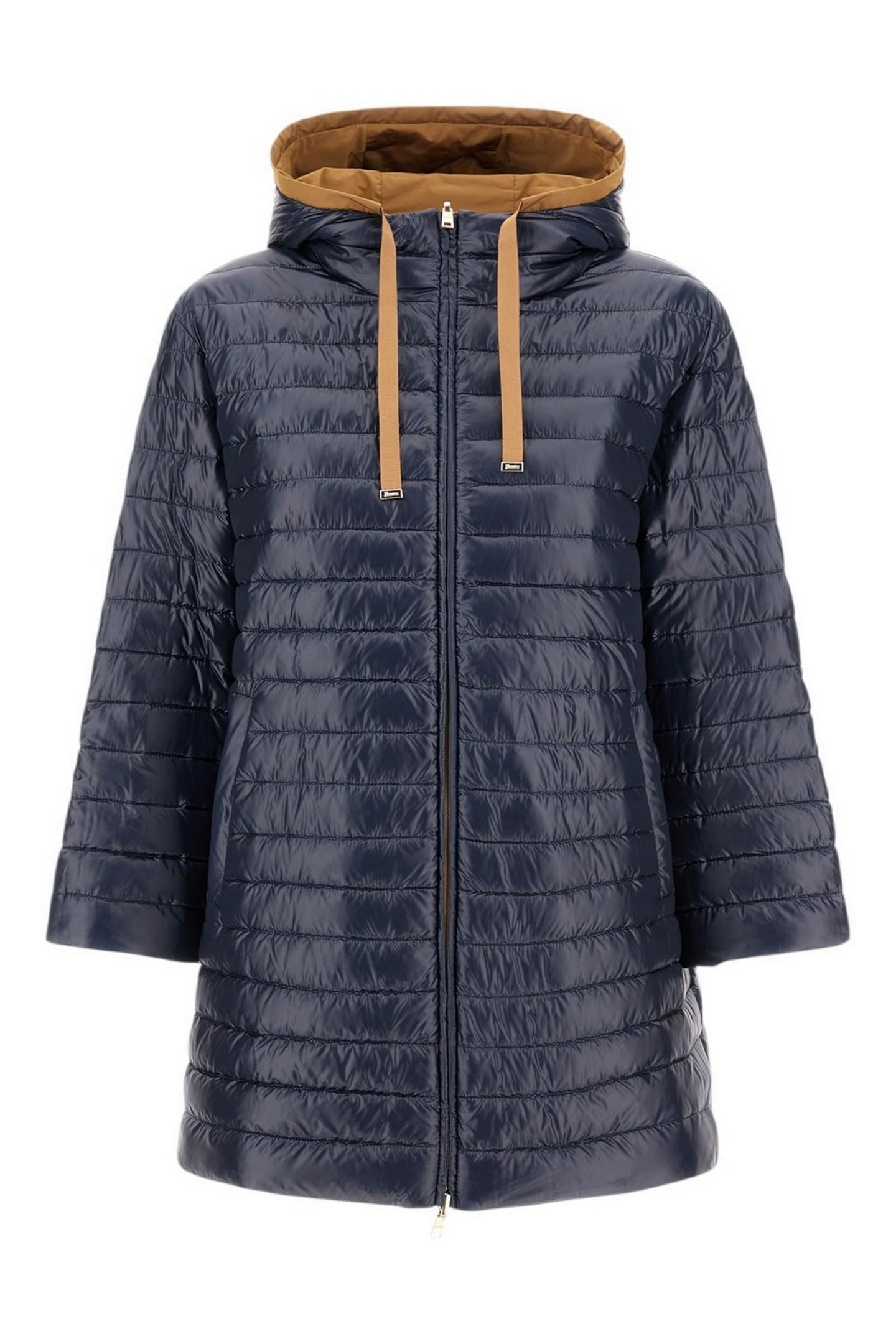 parka donna reversibile beige e blu