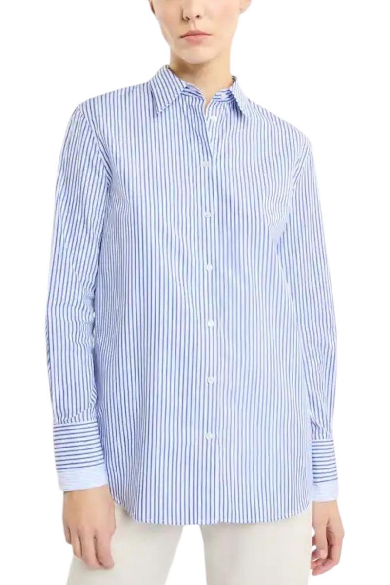 Camicia donna a Righe bianco e blu