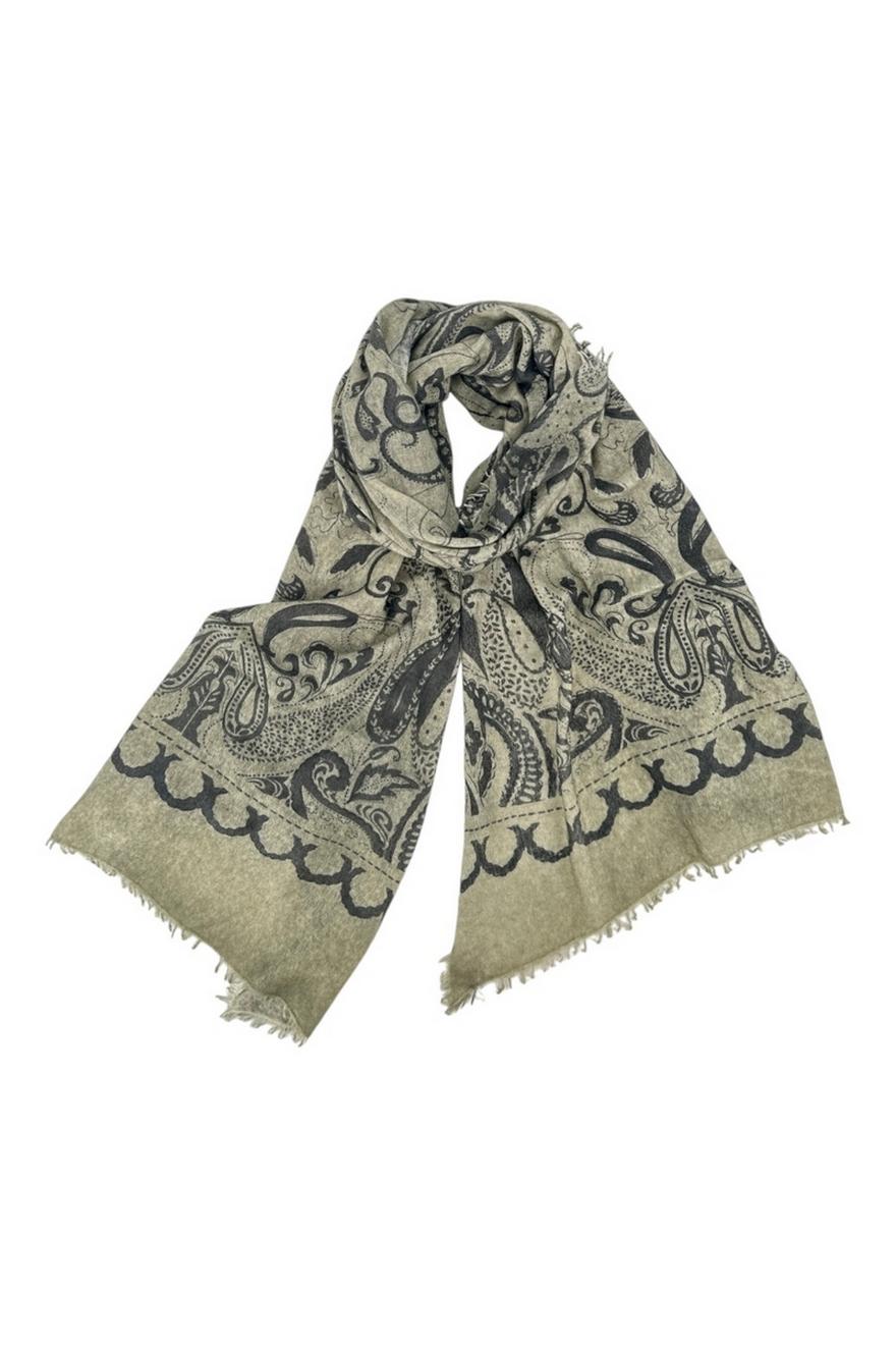 sciarpa donna paisley sabbia e nero