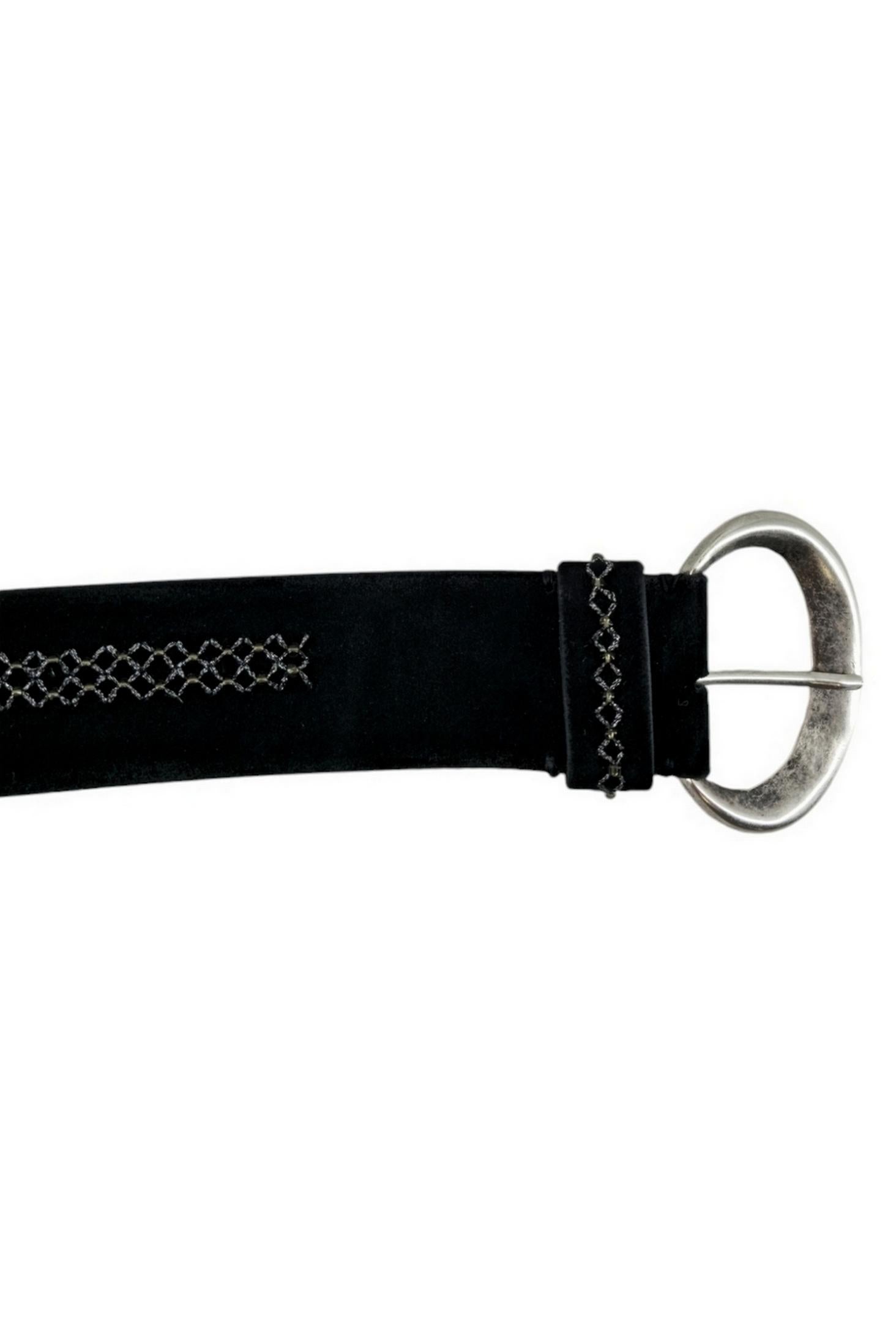 cintura donna in camoscio nera