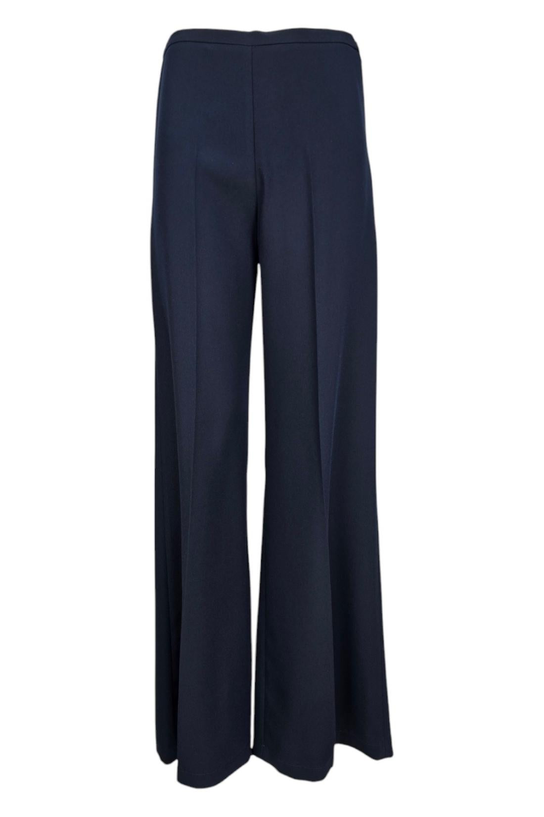 pantalone donna in anvers satin opaco blu