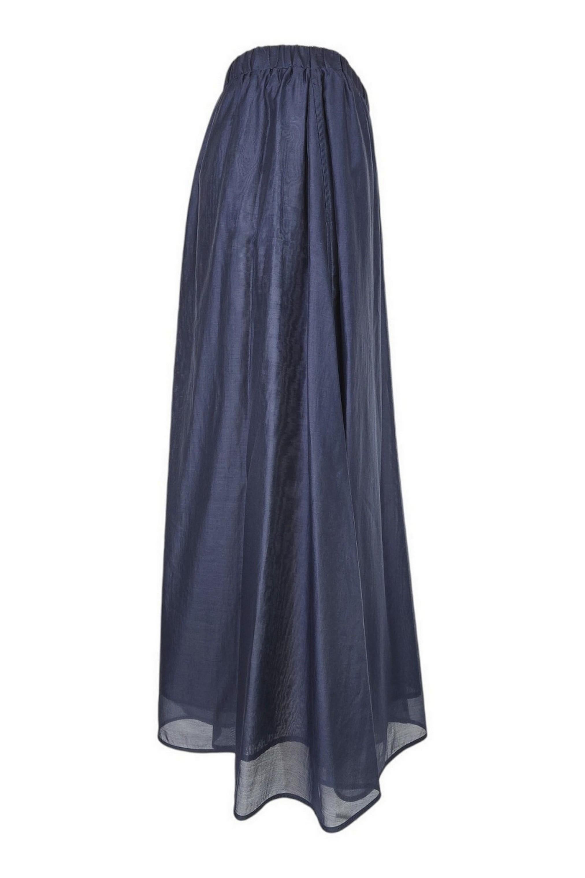gonna pantalone donna in mussola blu