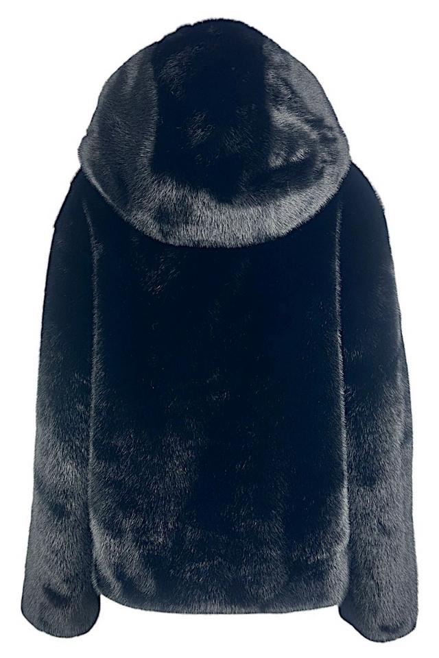 bomber donna in ecopelliccia nero