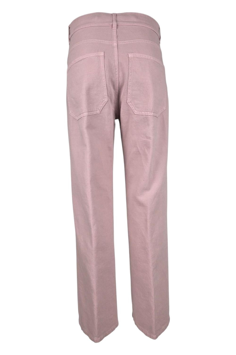 pantalone donna baggy in canvas rosa
