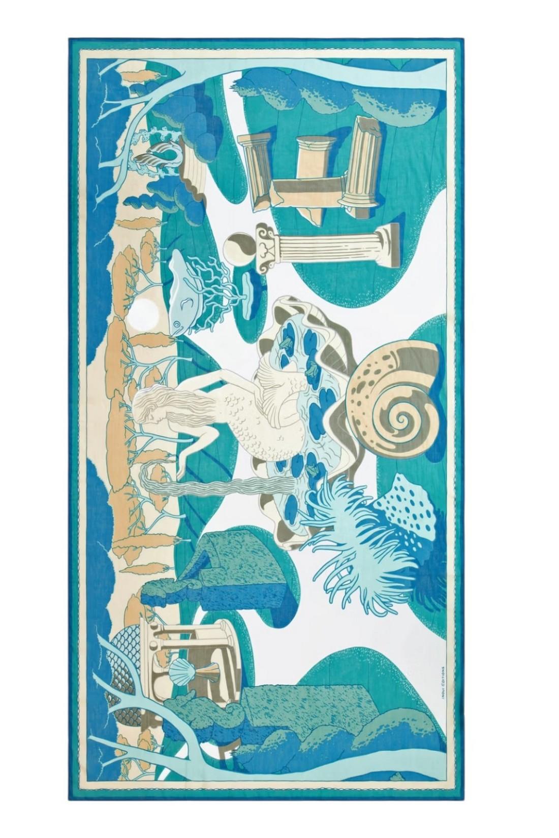 sciarpa donna 100x190 fantasia jardin turchese